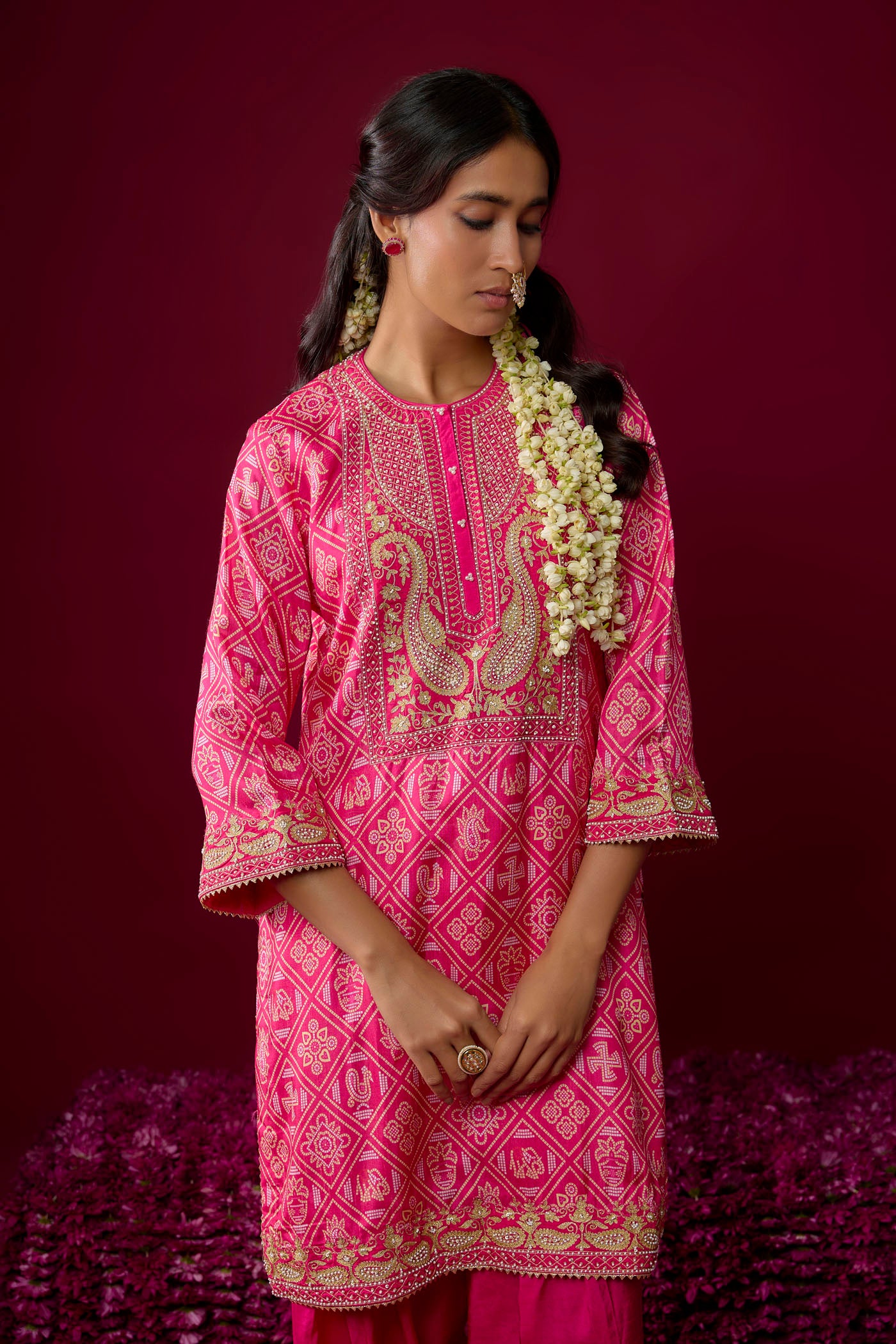 Jiana - Hotpink Short Kurta With Salwar