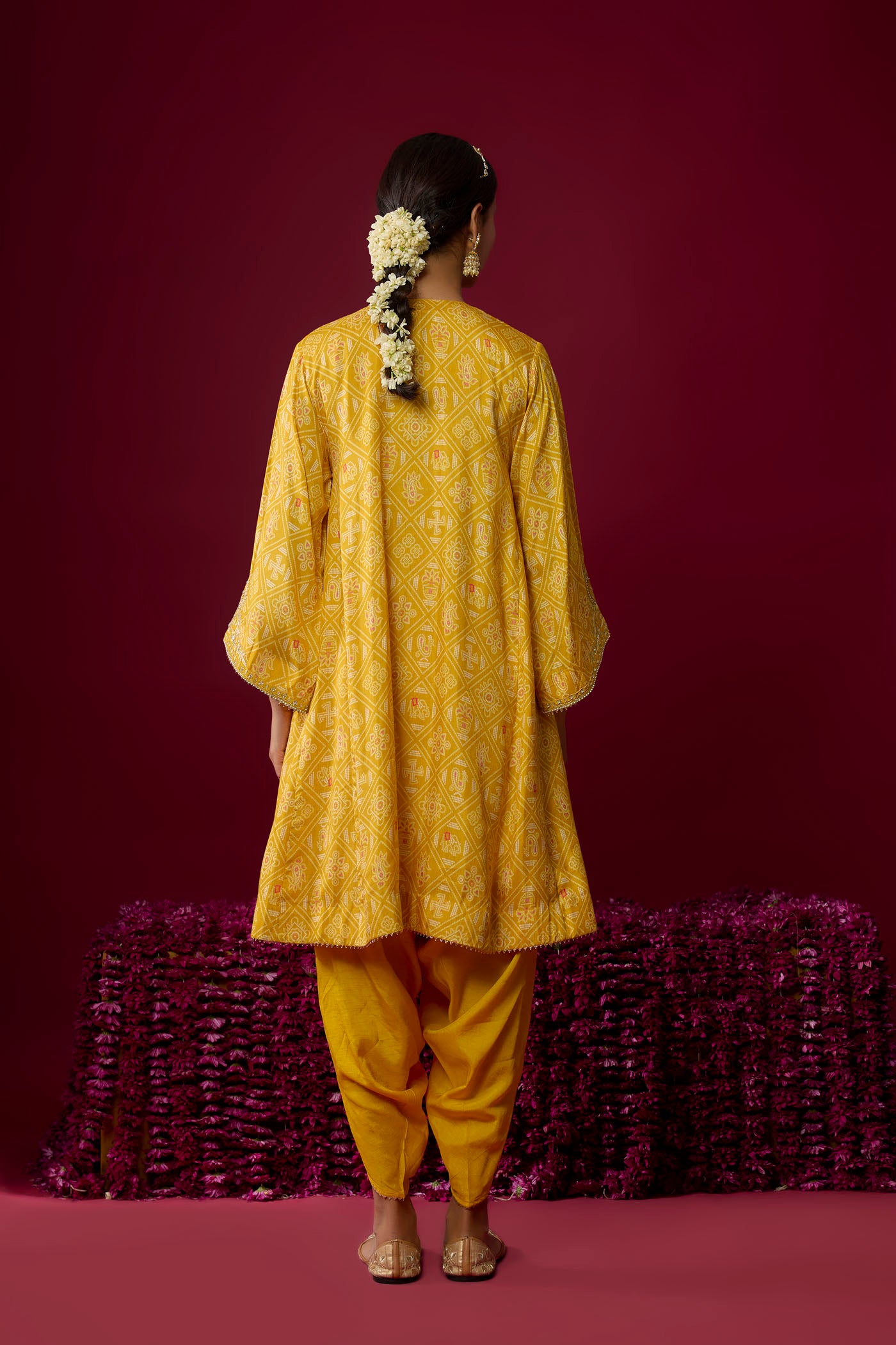 Rasha - Mustard Short Chauga With Dhoti