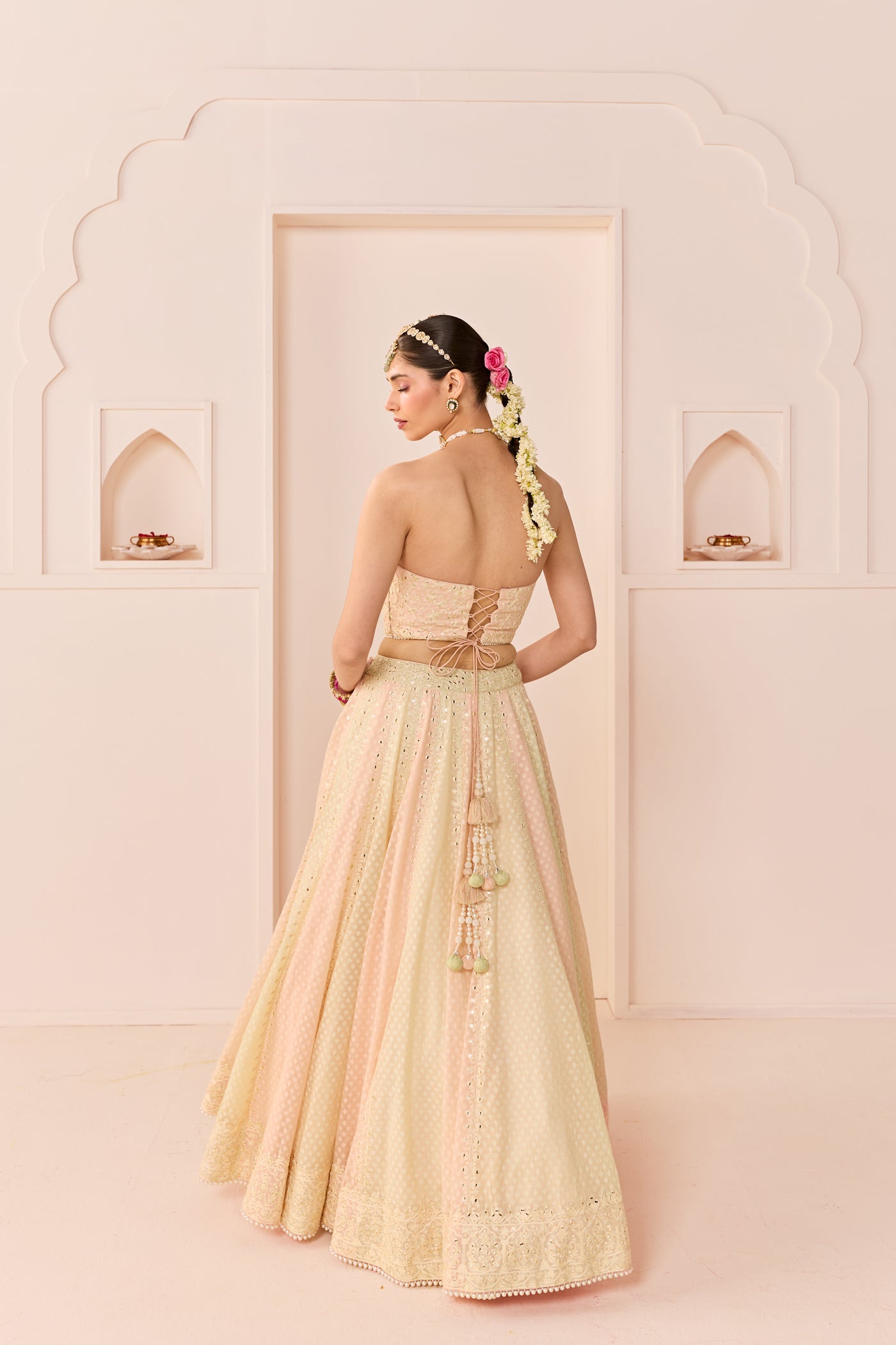 Umaiza - Carnation Pink Lehenga With Blouse And Dupatta