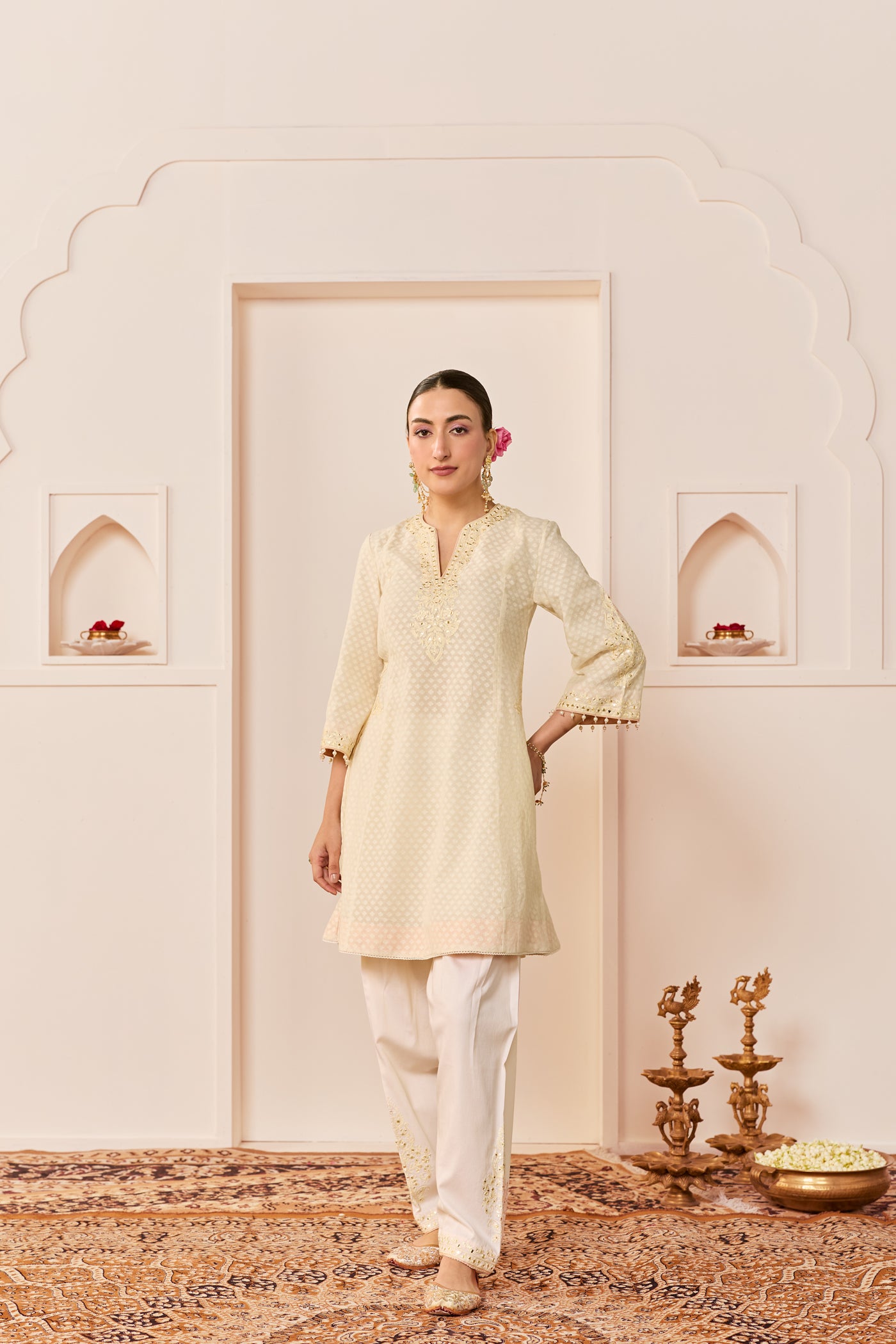 Reem - Daisy Ivory Short Choga With Dogri Salwar (LXRTS)