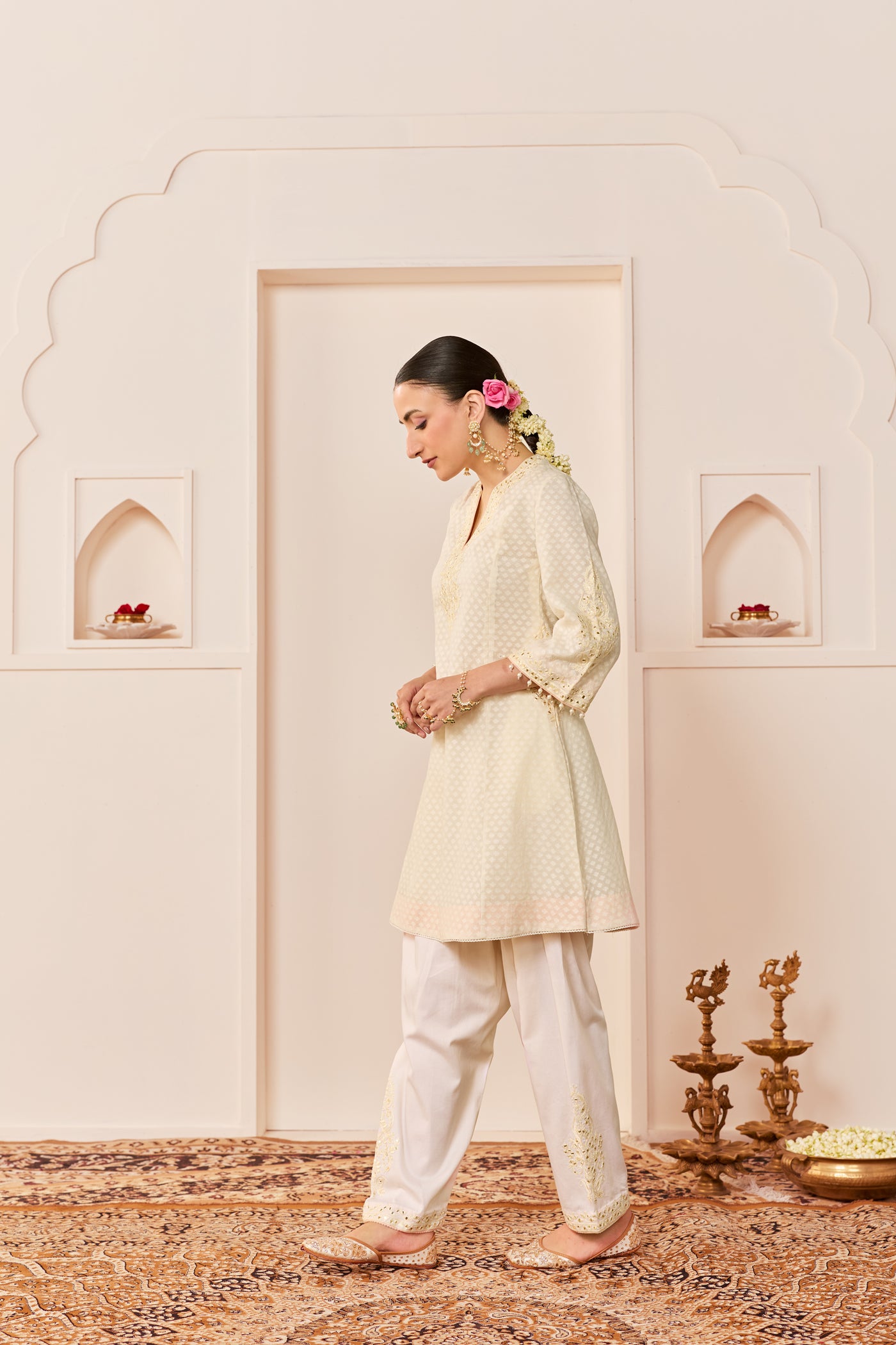 Reem - Daisy Ivory Short Choga With Dogri Salwar (LXRTS)