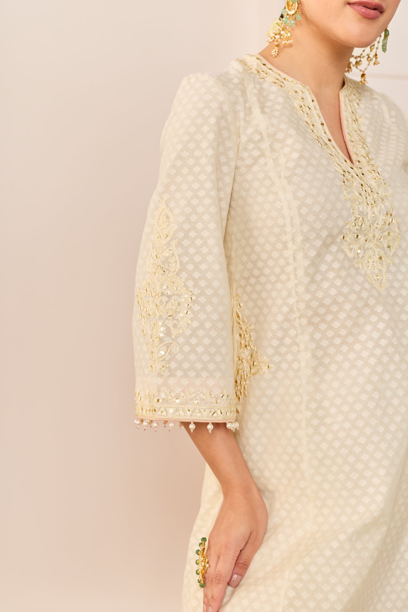 Reem - Daisy Ivory Short Choga With Dogri Salwar (LXRTS)