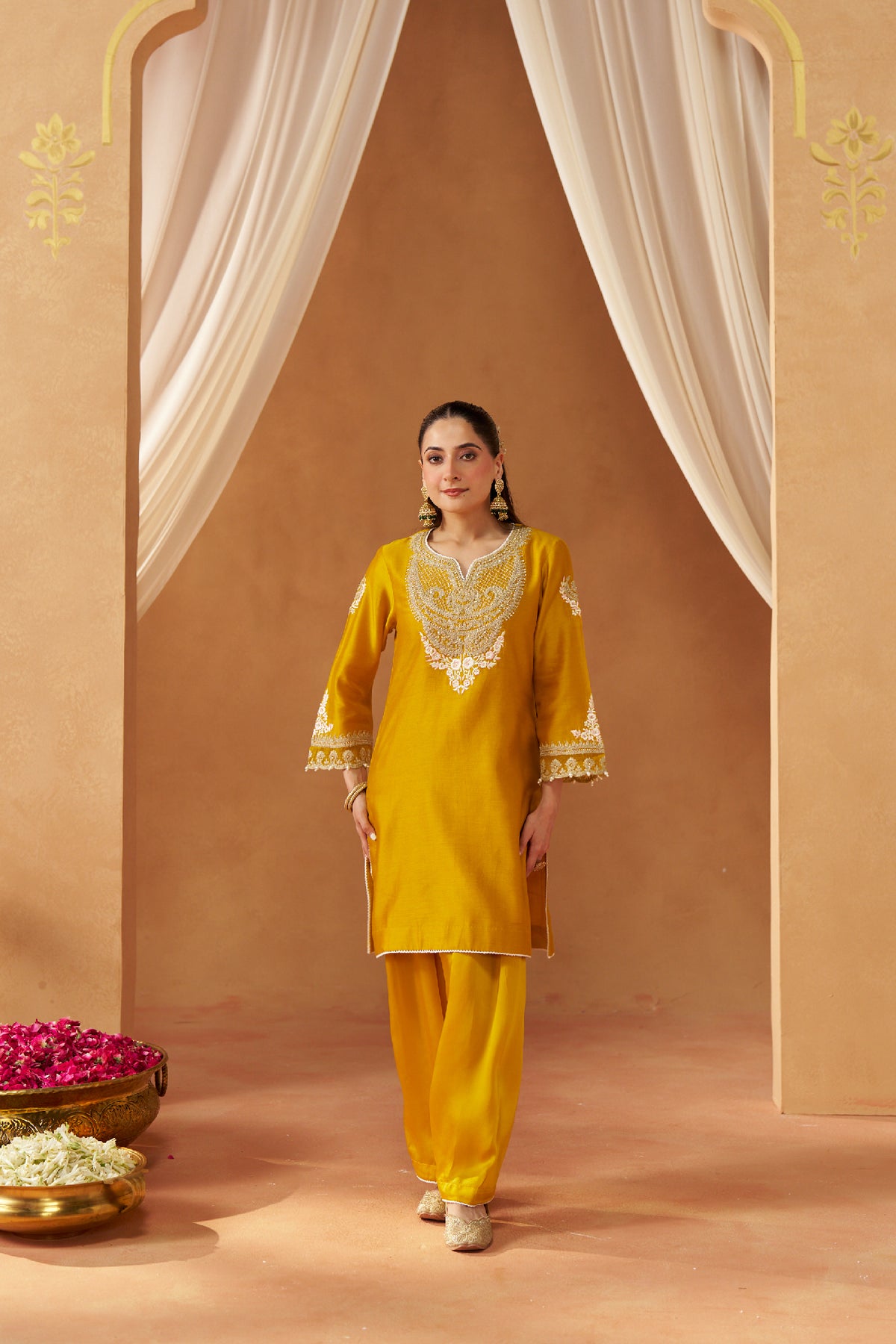 Ashira - Mustard Short Kurta with Salwar