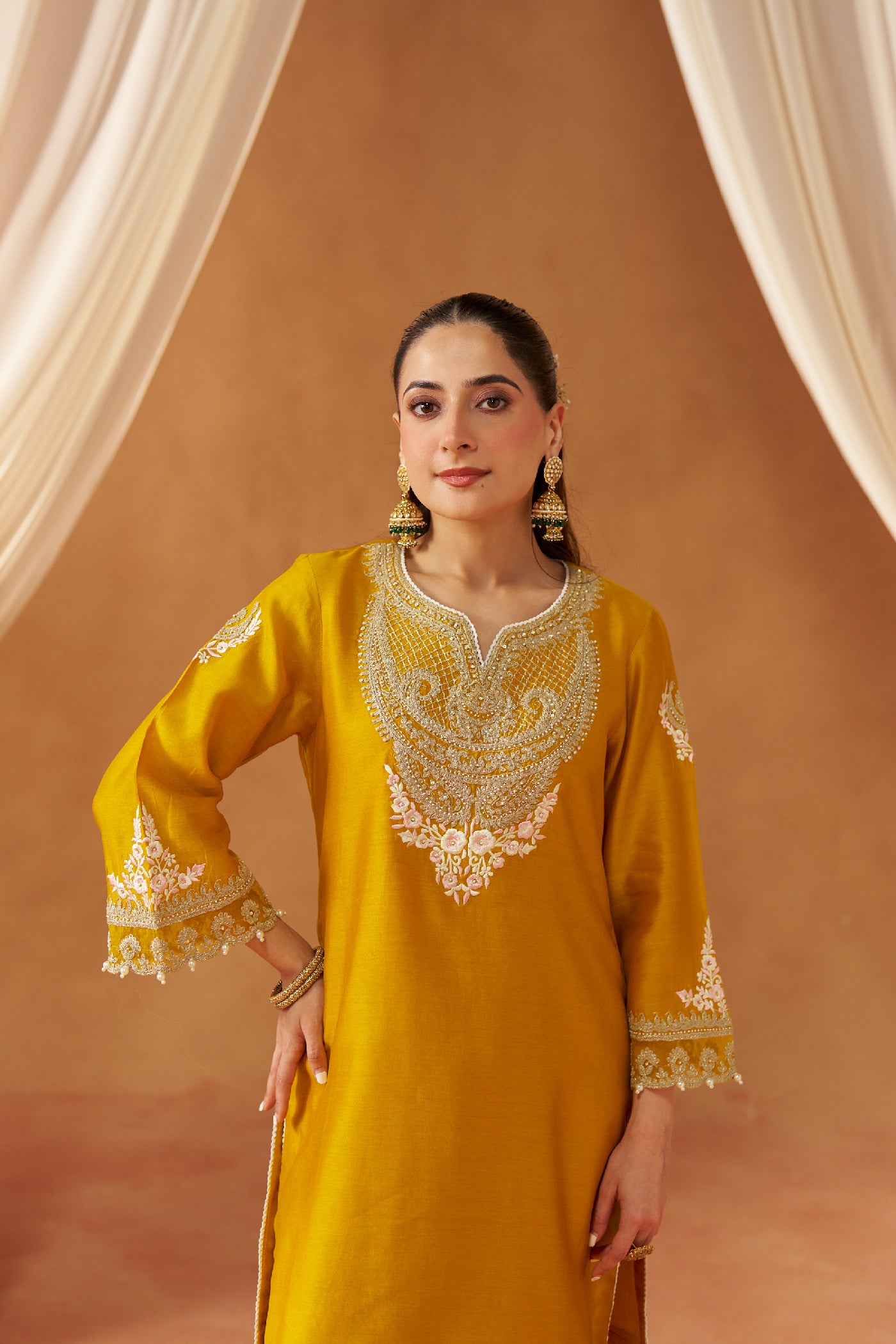 Ashira - Mustard Short Kurta with Salwar