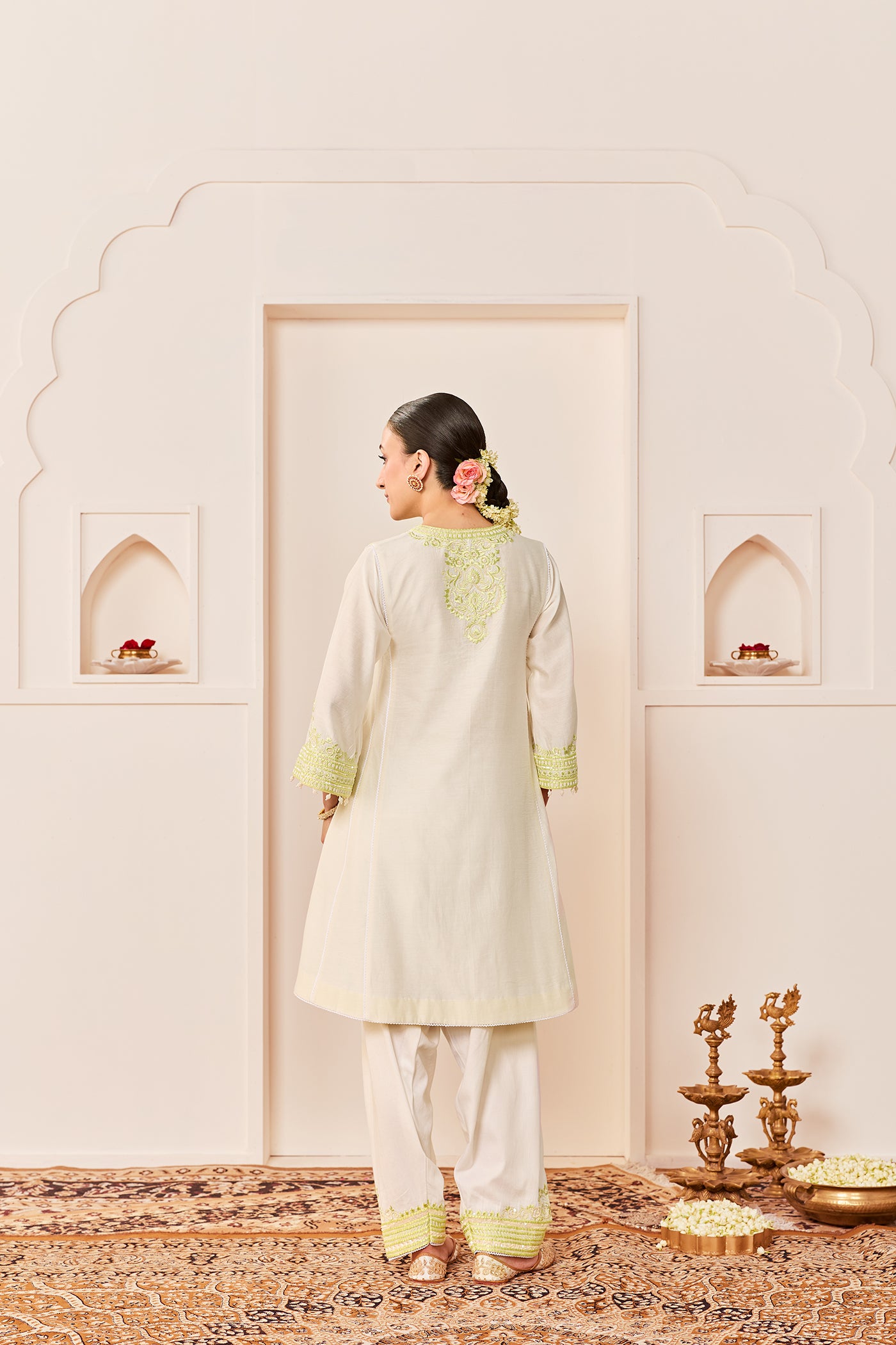 ARSHIYA - DAISY IVORY WITH MINT GREEN CHOGA WITH SALWAR