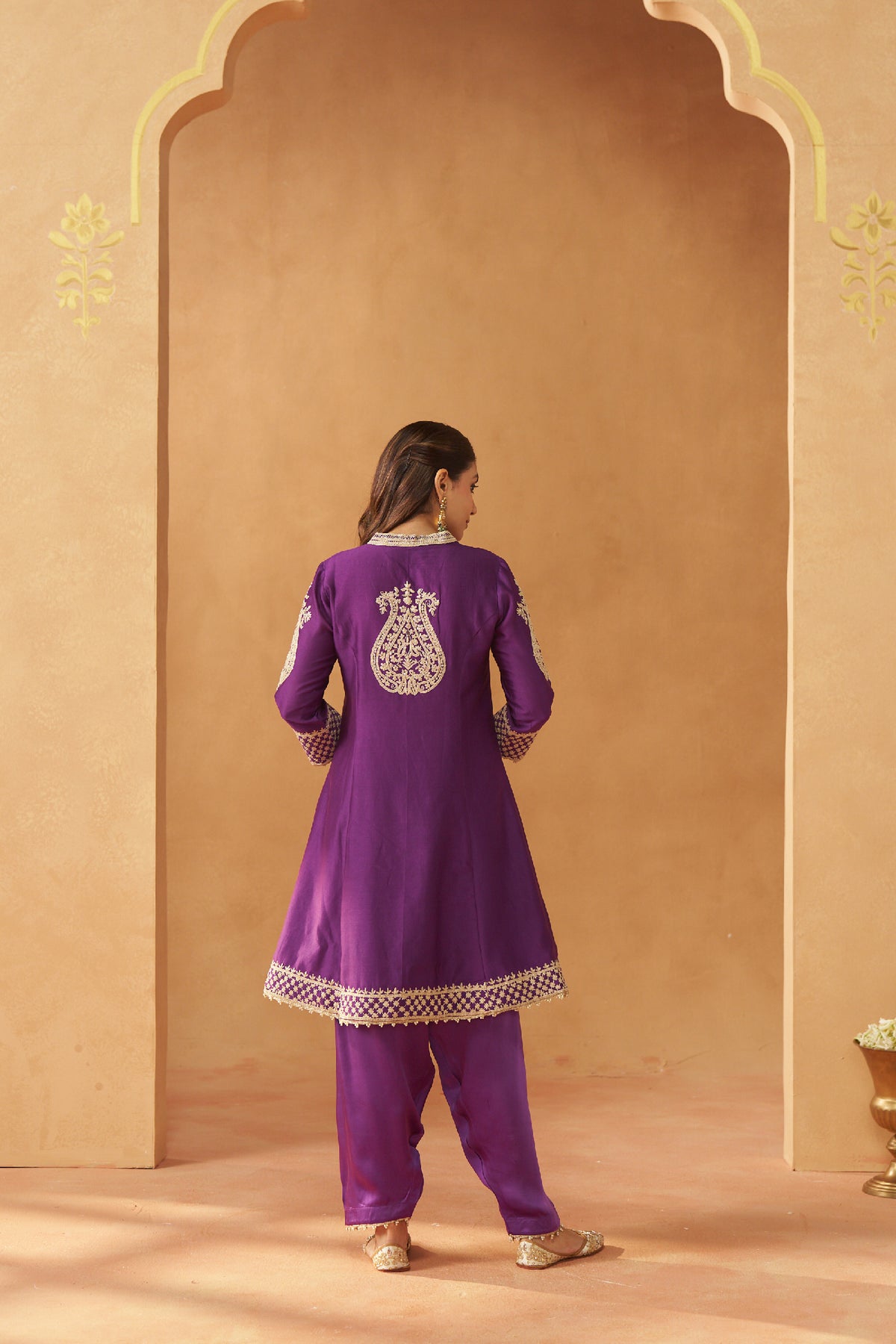 Rabhya- Deep Purple Tilla Embroidered Kurta Set