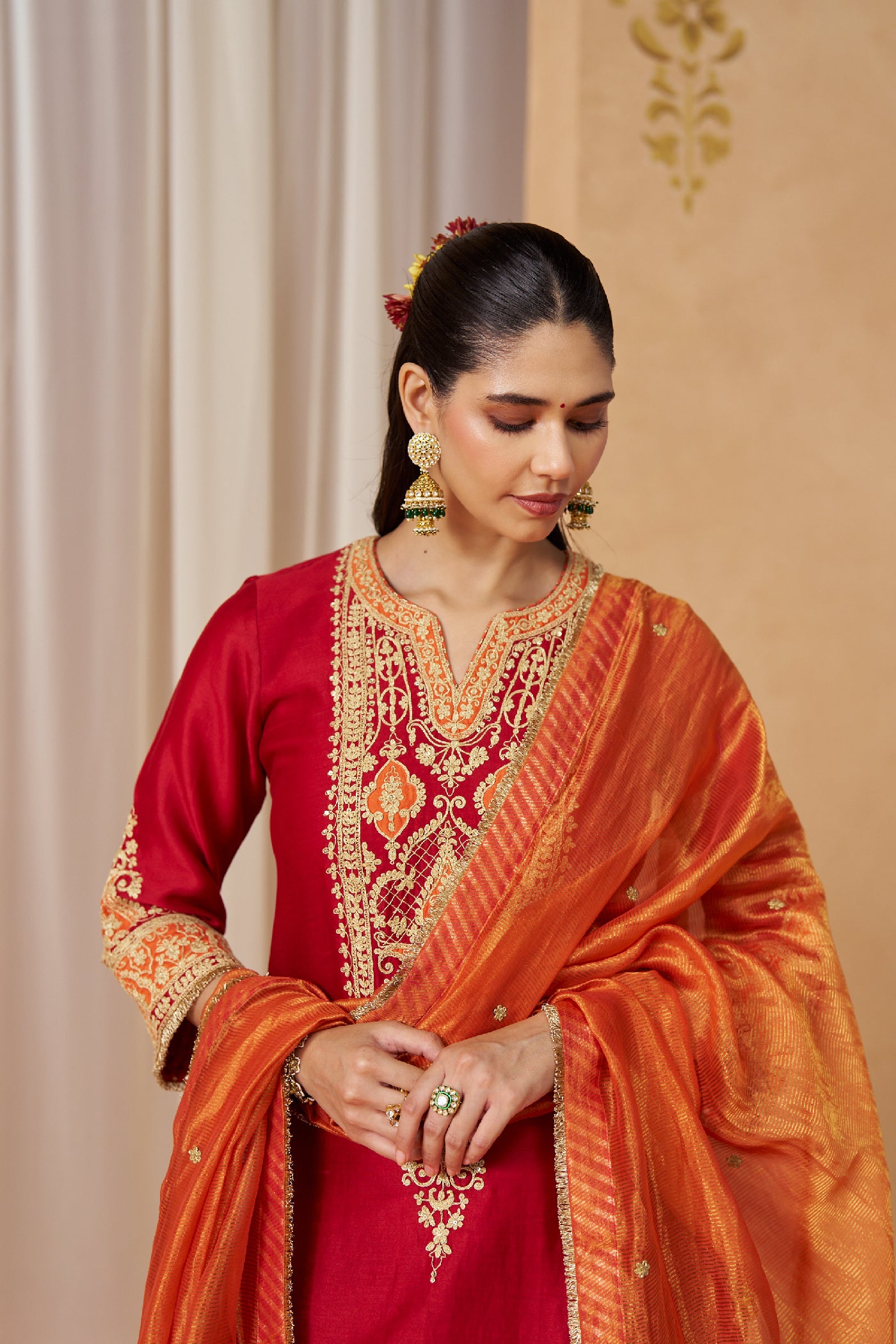 Adeela Deep Red Kurta with Salwar