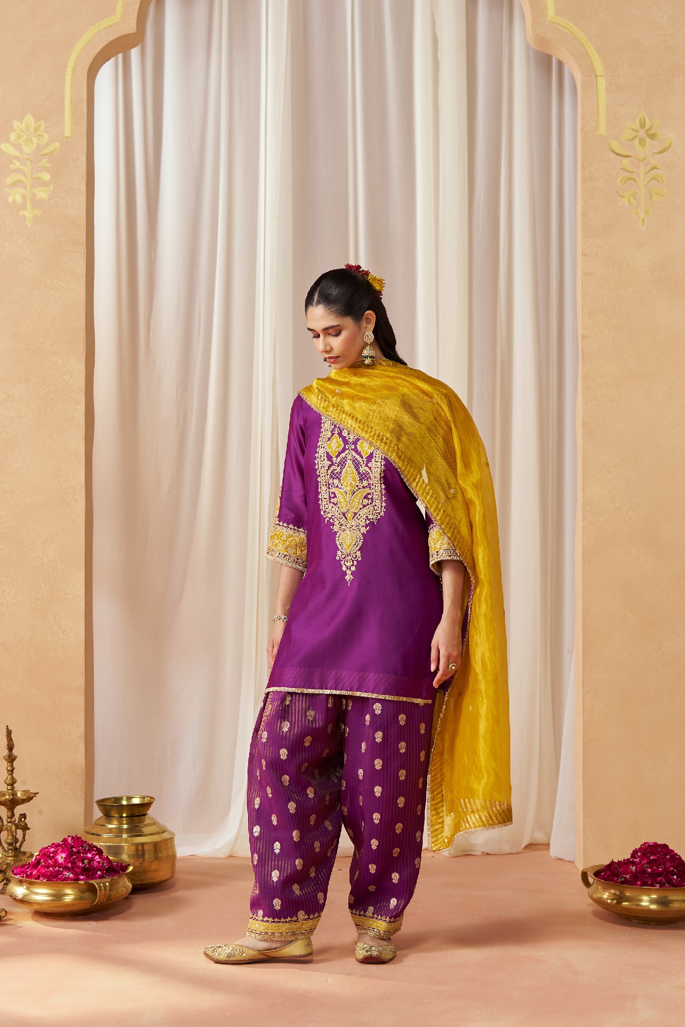Adeela Deep Purple Kurta with Salwar