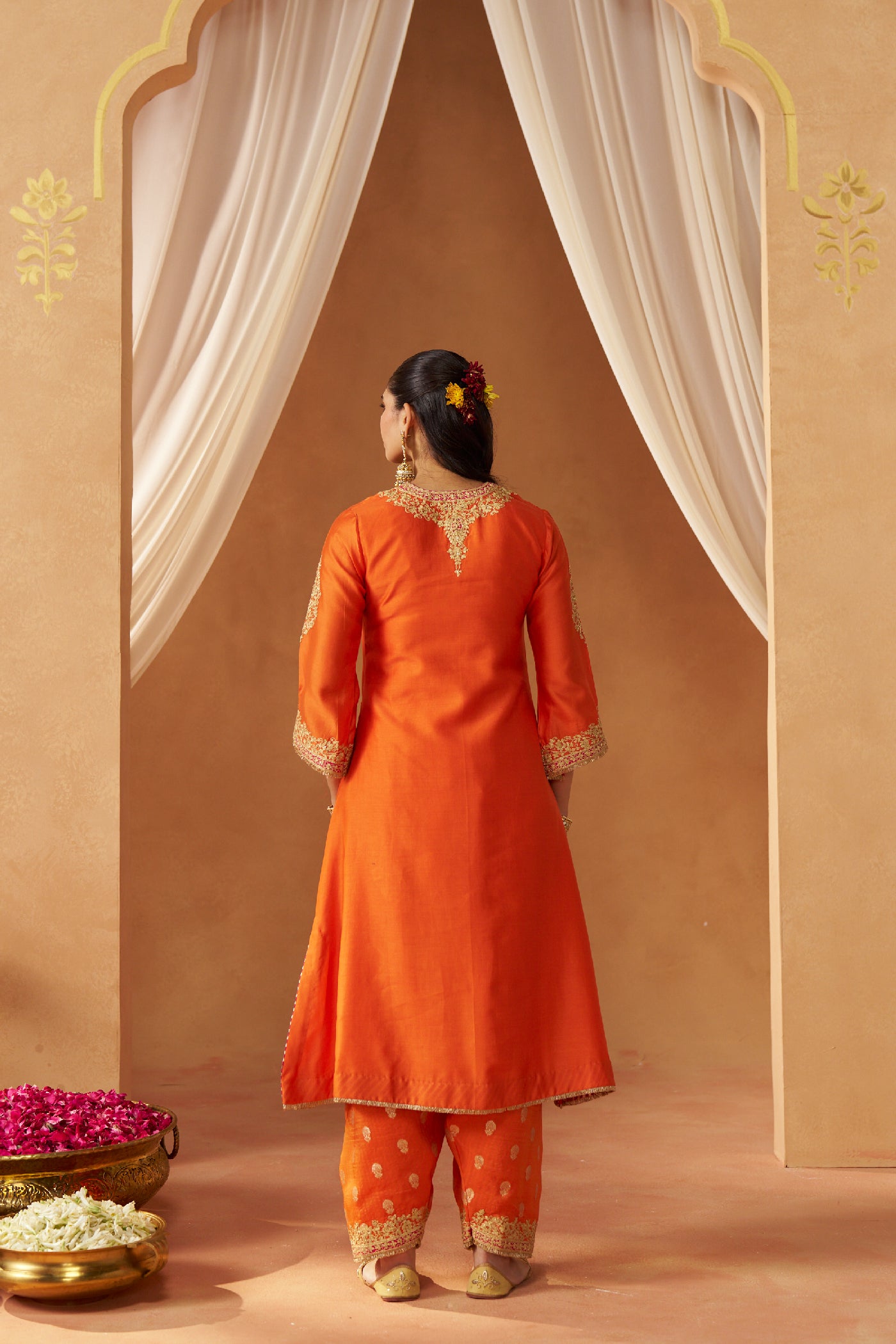Liana Burnt Orange Chauga with Salwar