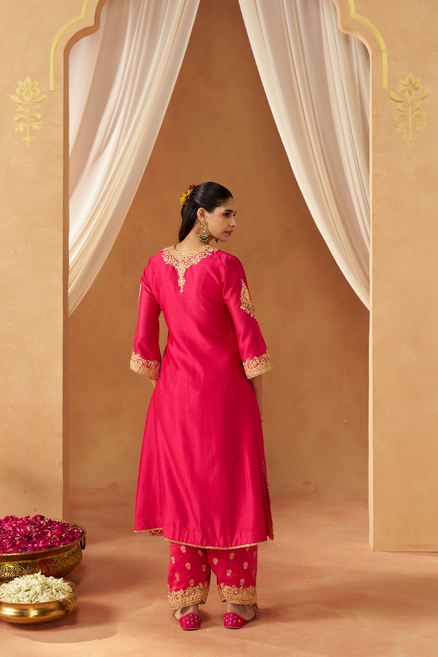 Liana Hotpink Chauga with Salwar