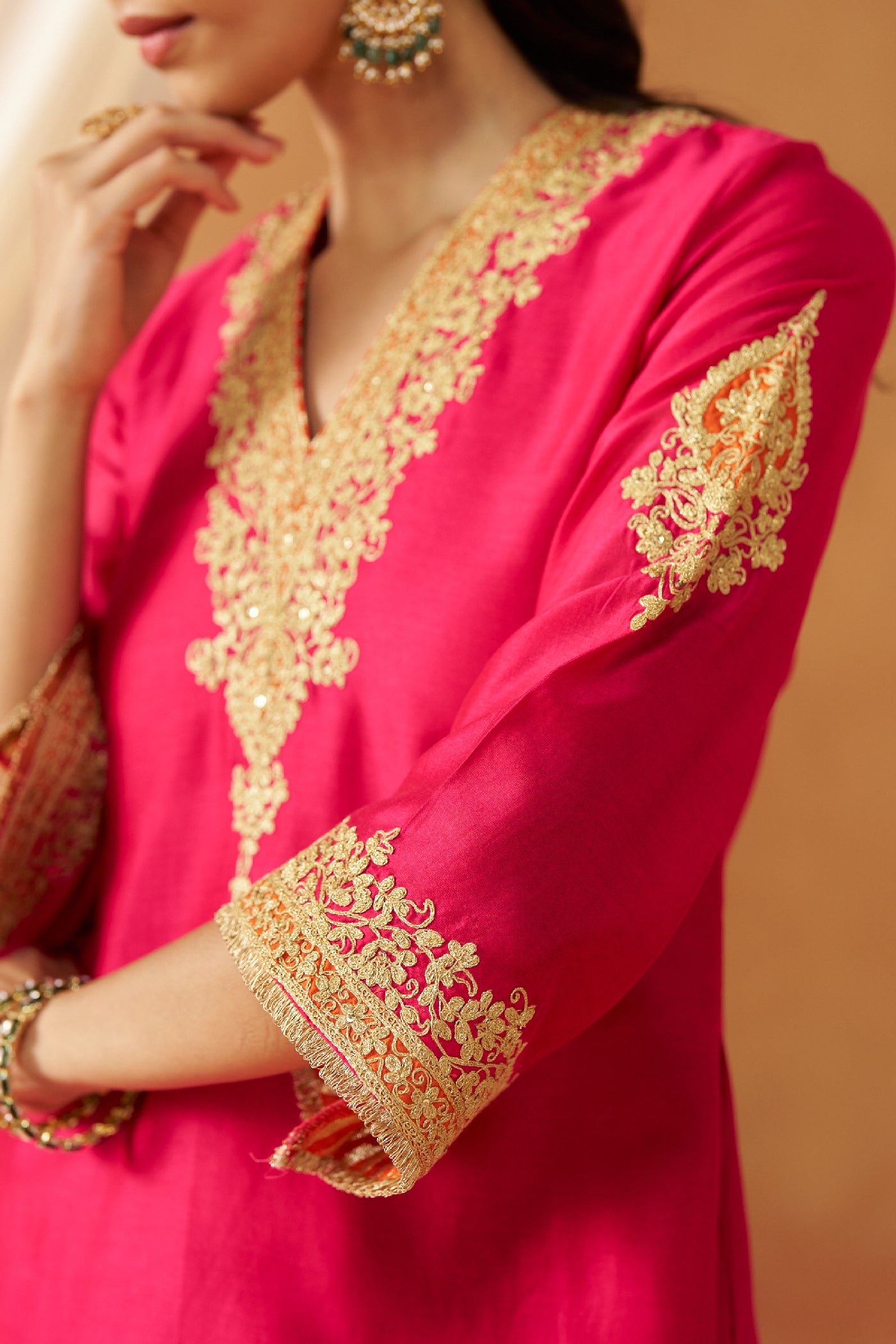 Liana Hotpink Chauga with Salwar