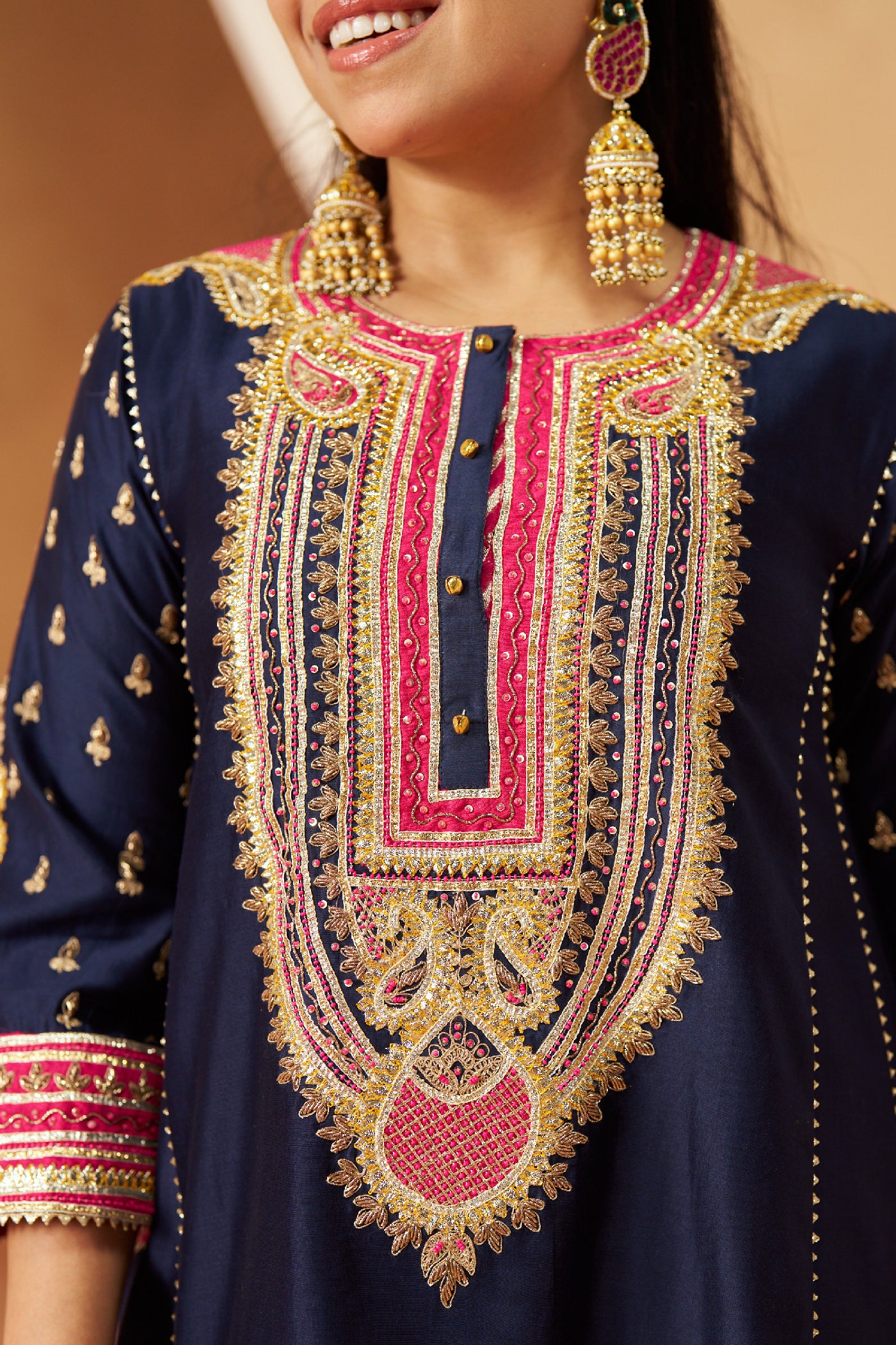 Riva deep blue chauga with salwar