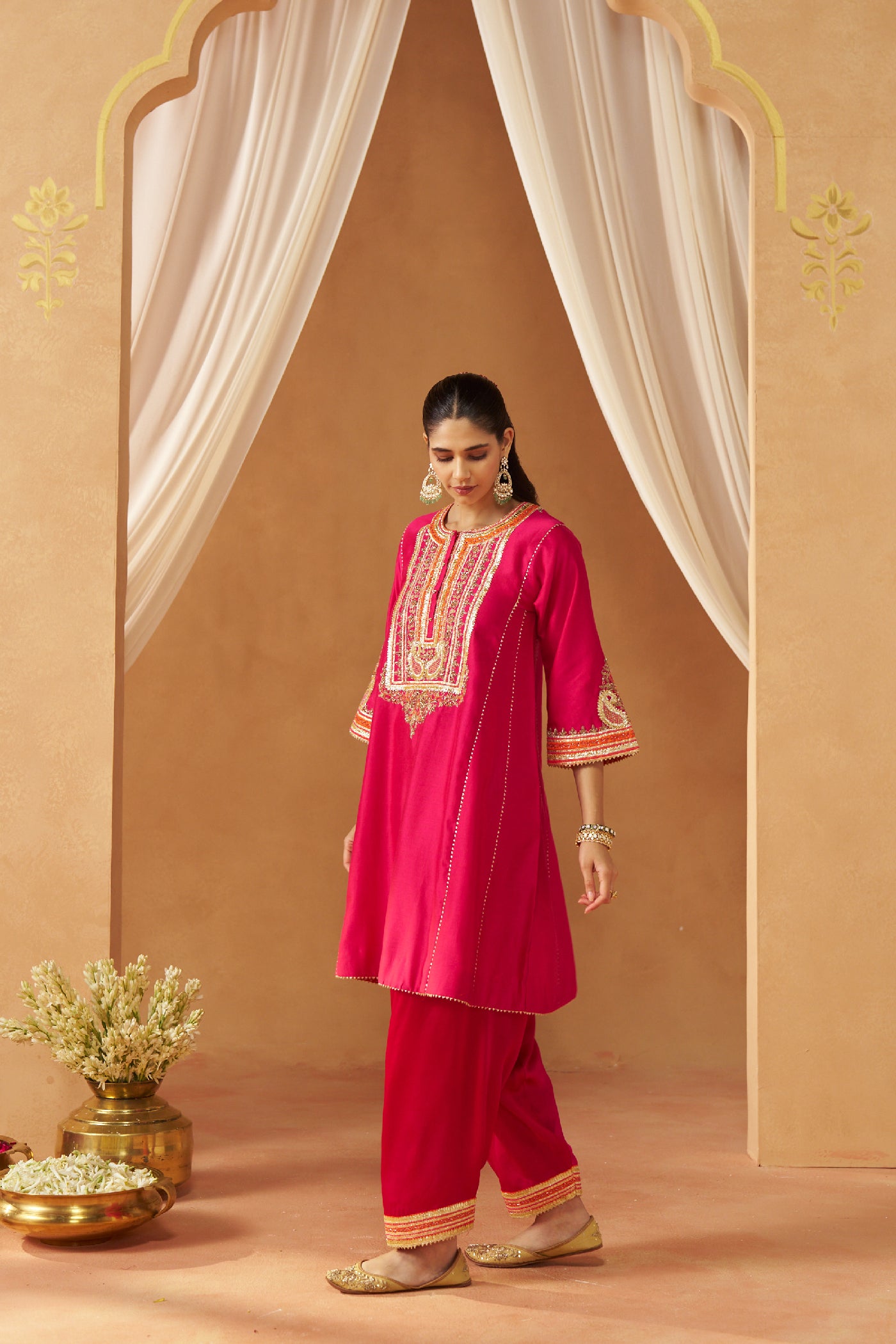 Daneen hotpink chauga with salwar