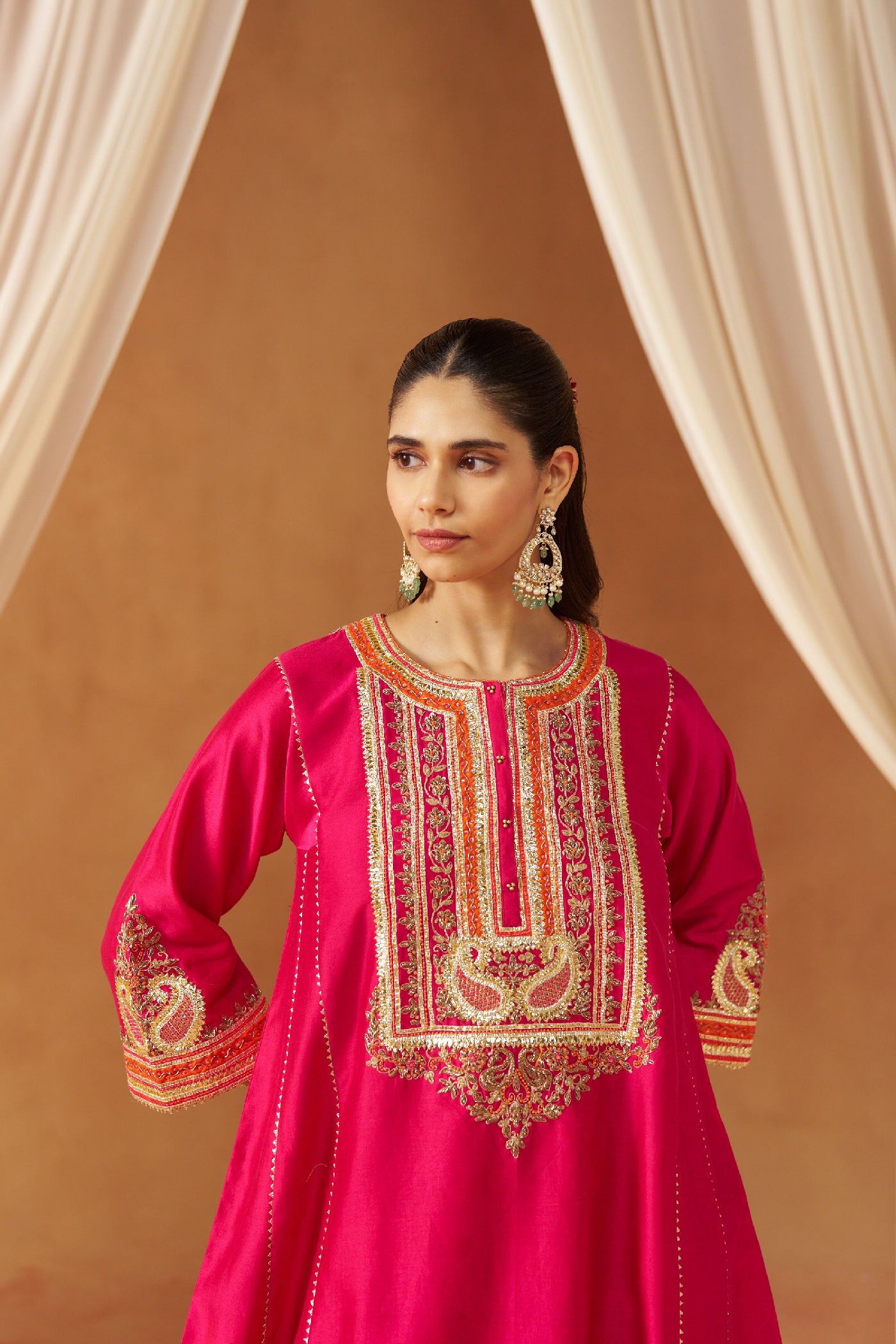 Daneen hotpink chauga with salwar
