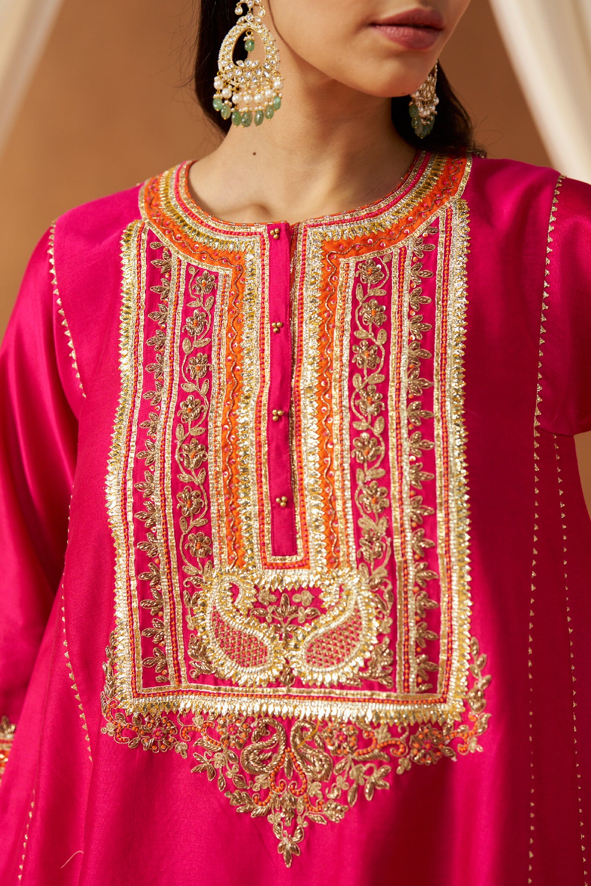 Daneen hotpink chauga with salwar