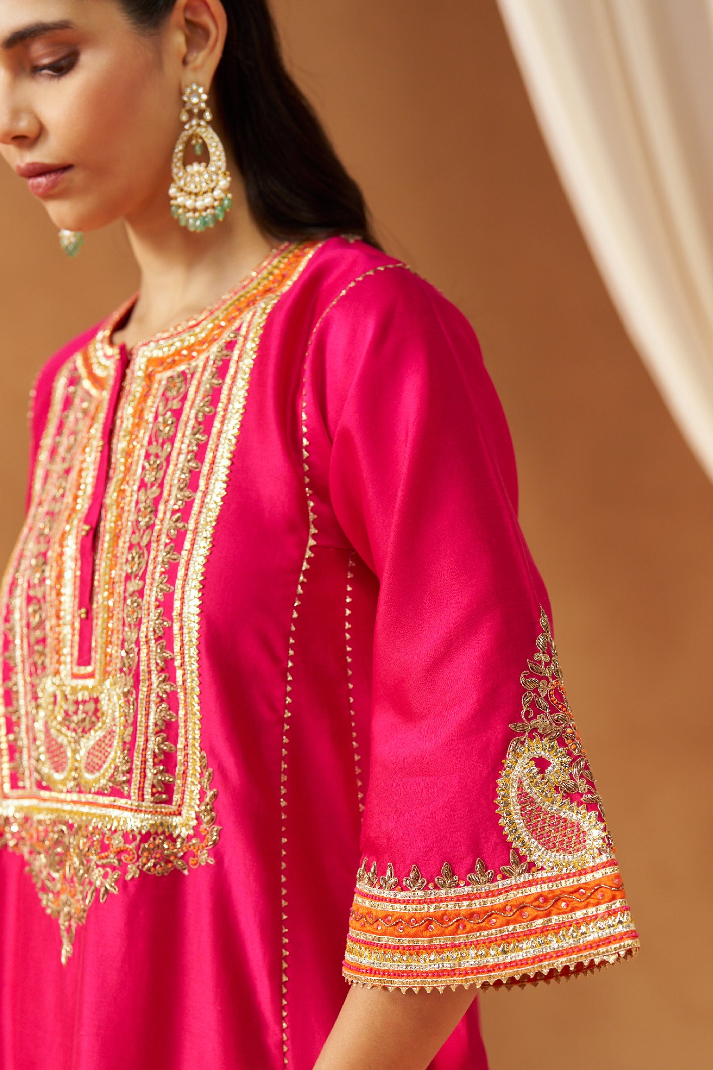 Daneen hotpink chauga with salwar