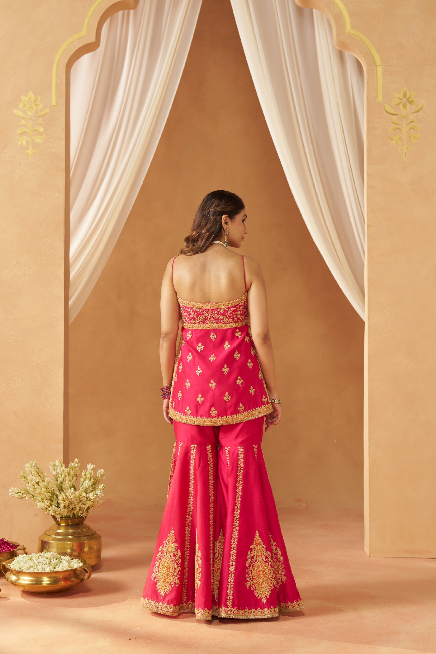 Najma Hotpink Kurta with Garara and Dupatta