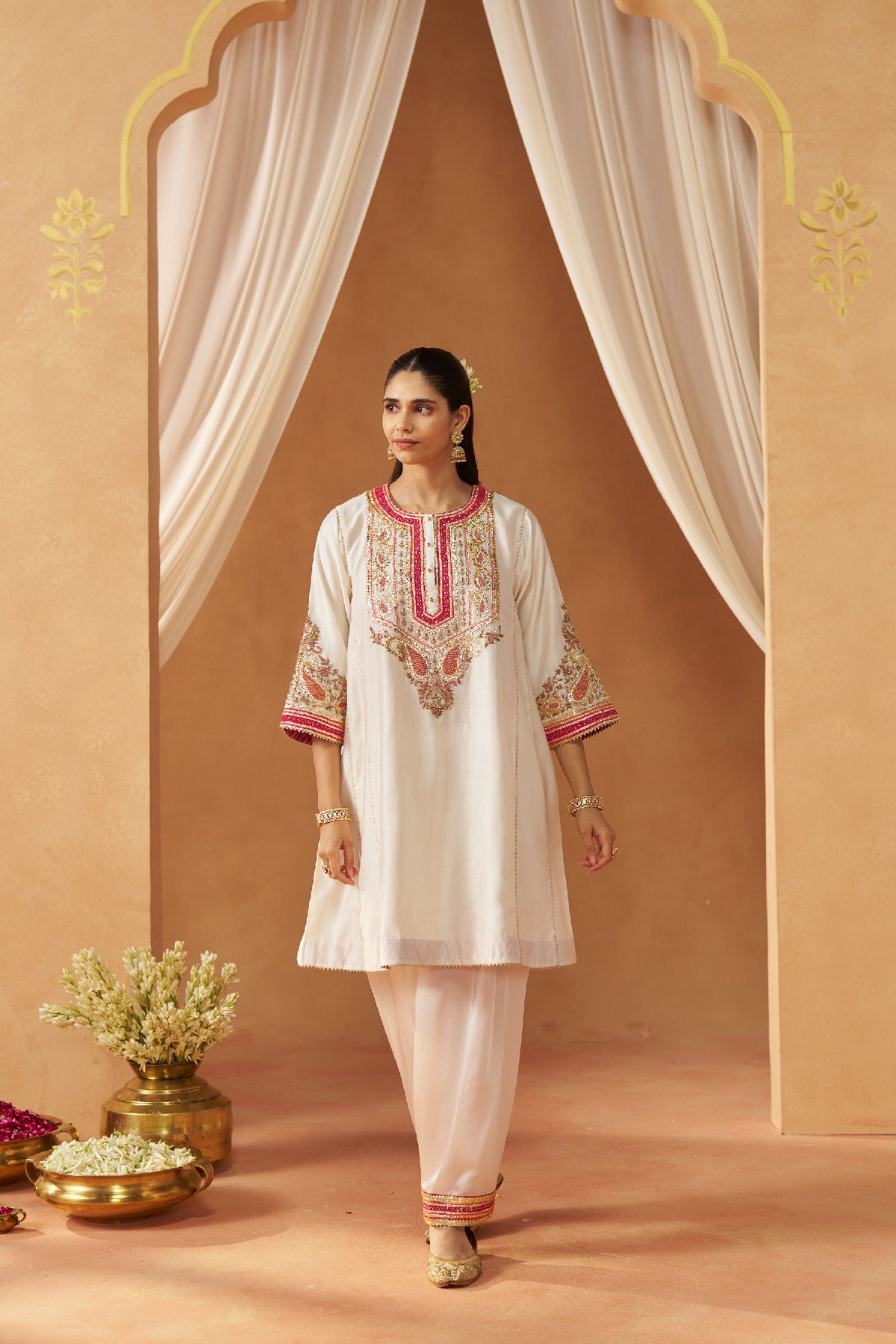 Zimal daisy ivory chauga with salwar
