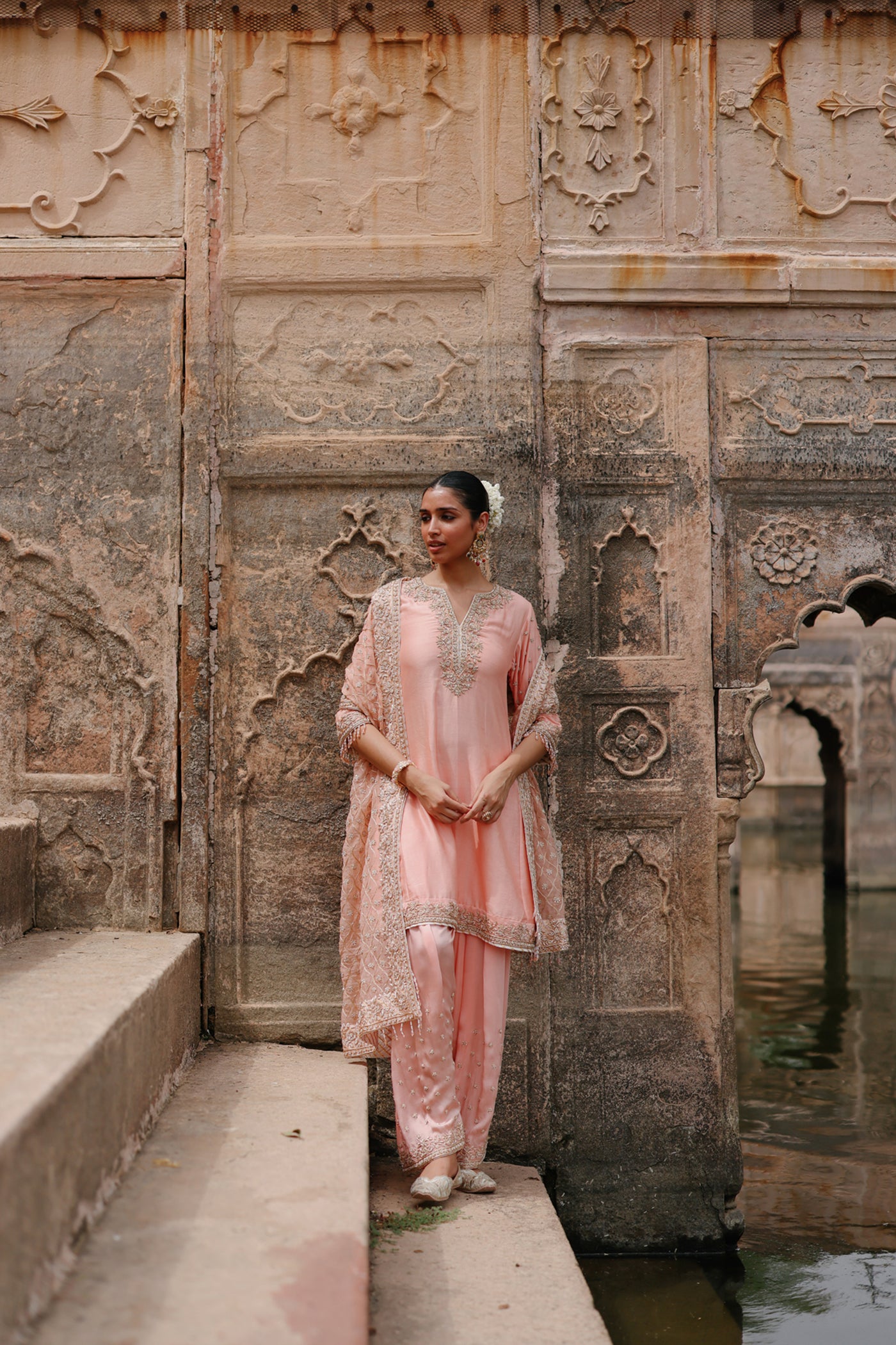 Maham - Pink Anarkali Set with Salwar & Dupatta