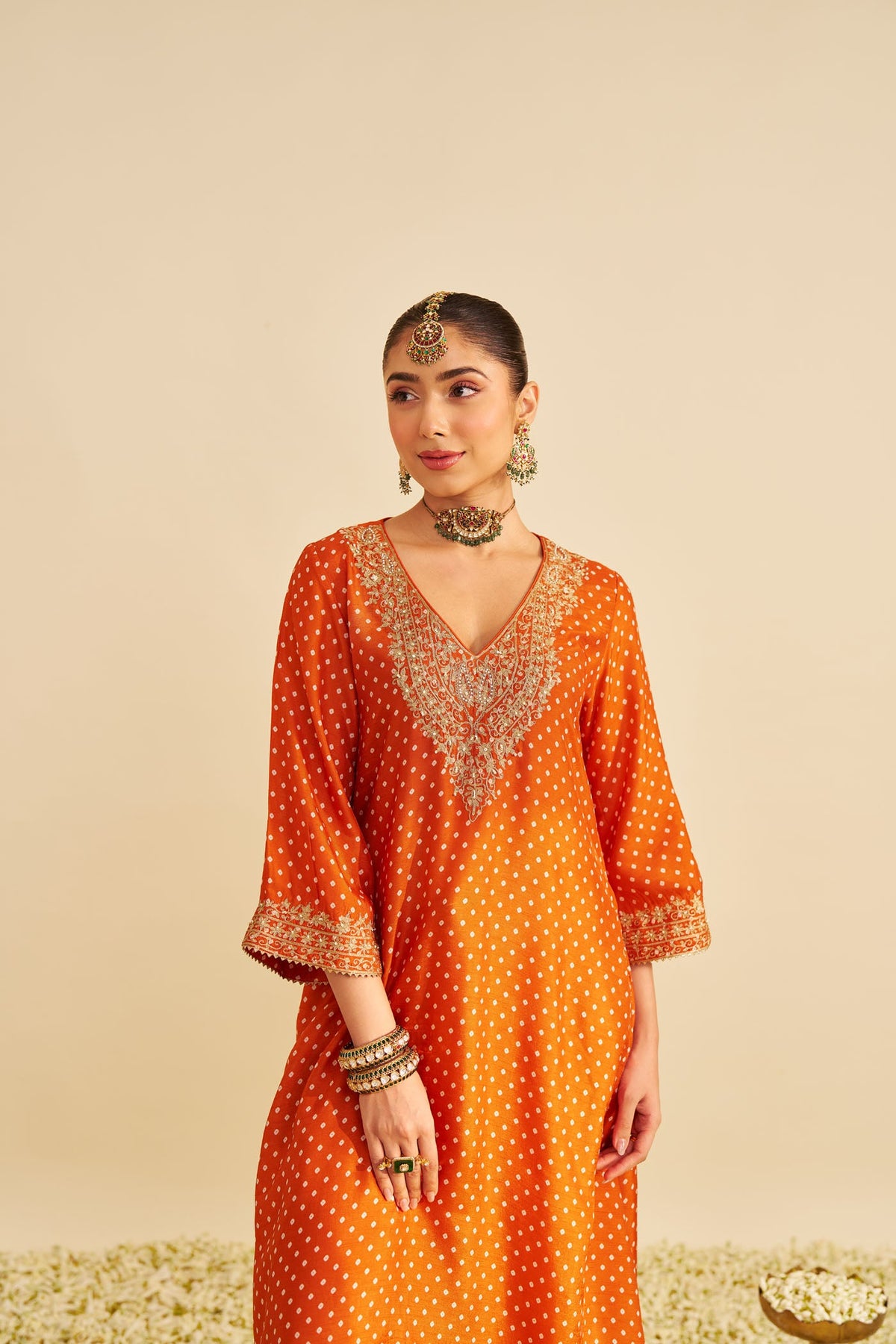 ZALIYAH - ORANGE LONG CHAUGA WITH SALWAR (Lxrts)