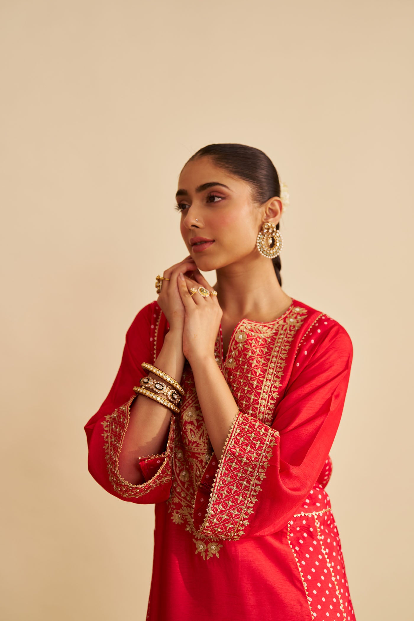 ESRA - RED LONG CHAUGA WITH SALWAR