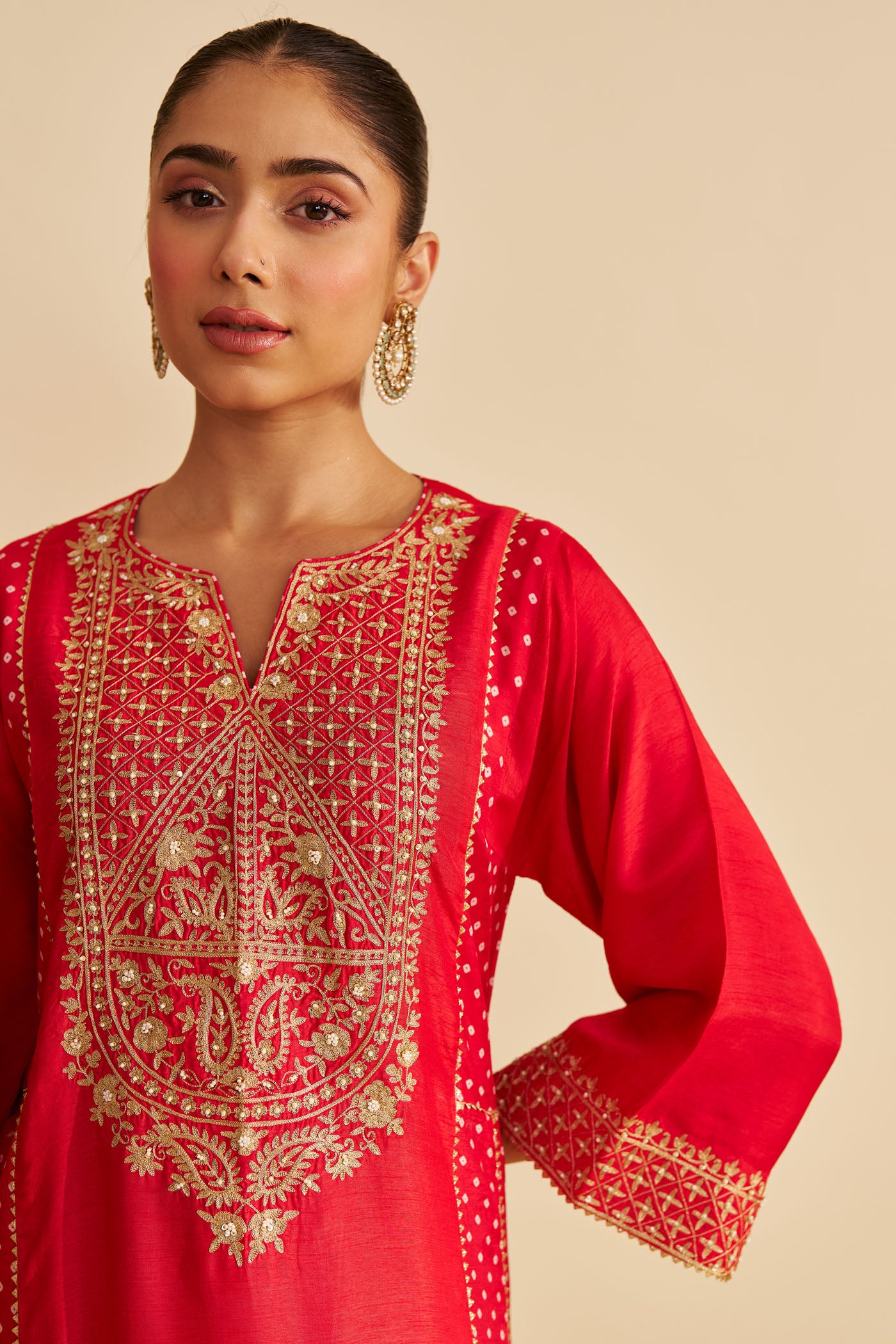 ESRA - RED LONG CHAUGA WITH SALWAR