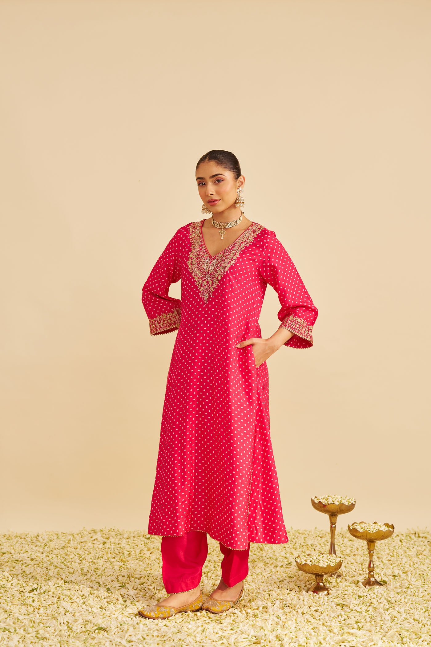ZALIYAH - HOTPINK LONG CHAUGA WITH SALWAR