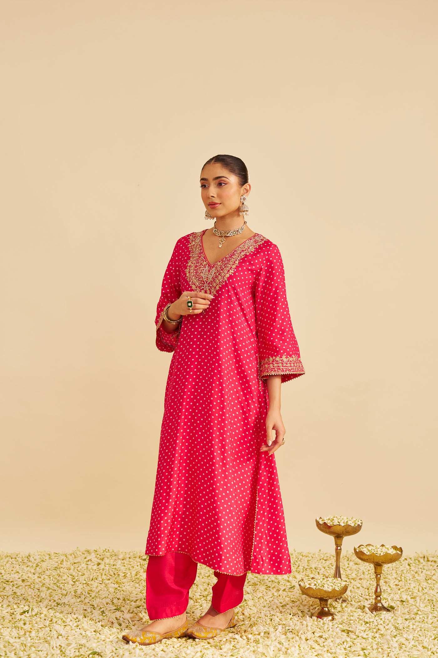 ZALIYAH - HOTPINK LONG CHAUGA WITH SALWAR