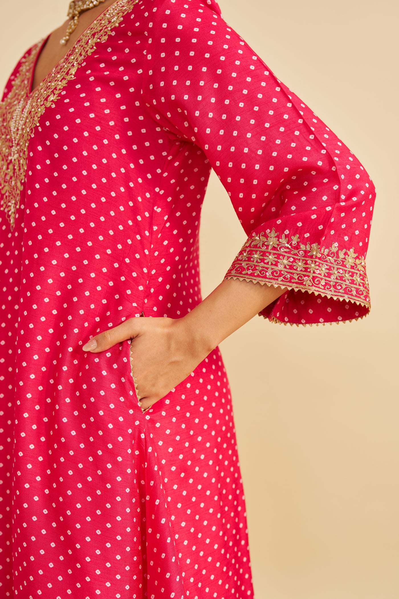ZALIYAH - HOTPINK LONG CHAUGA WITH SALWAR