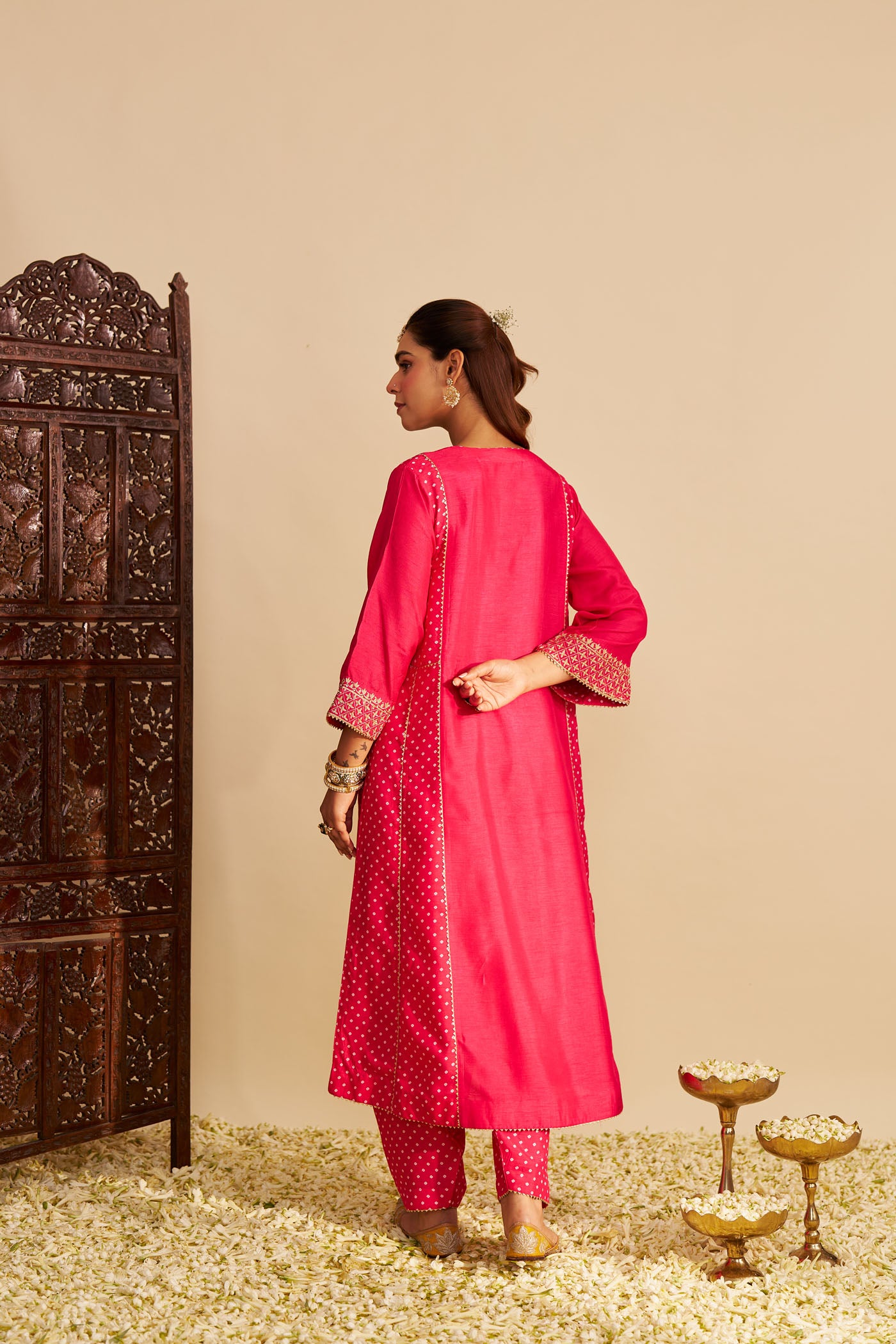 ESRA - HOTPINK LONG CHAUGA WITH SALWAR