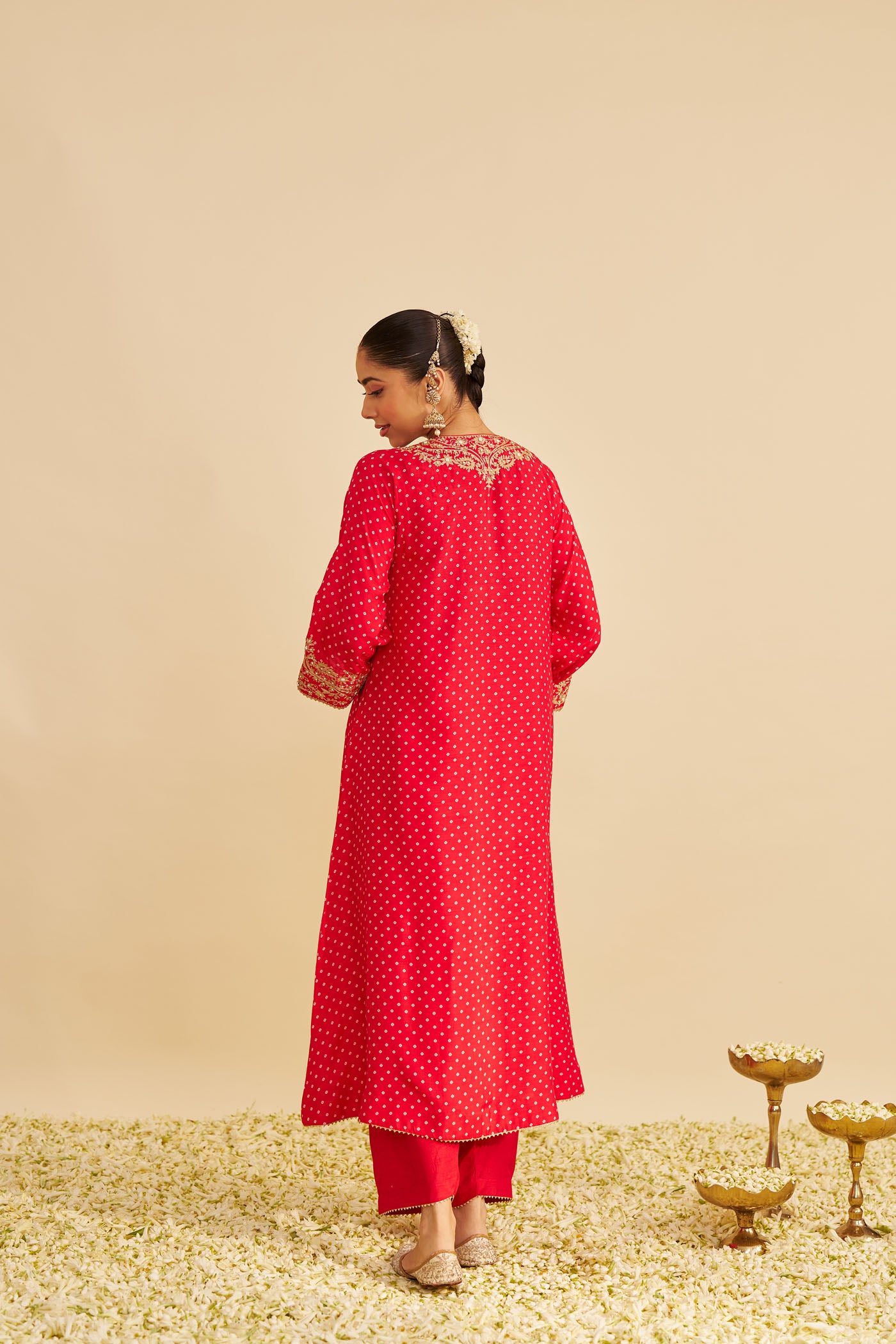 SHEZIA - RED LONG CHAUGA WITH SALWAR