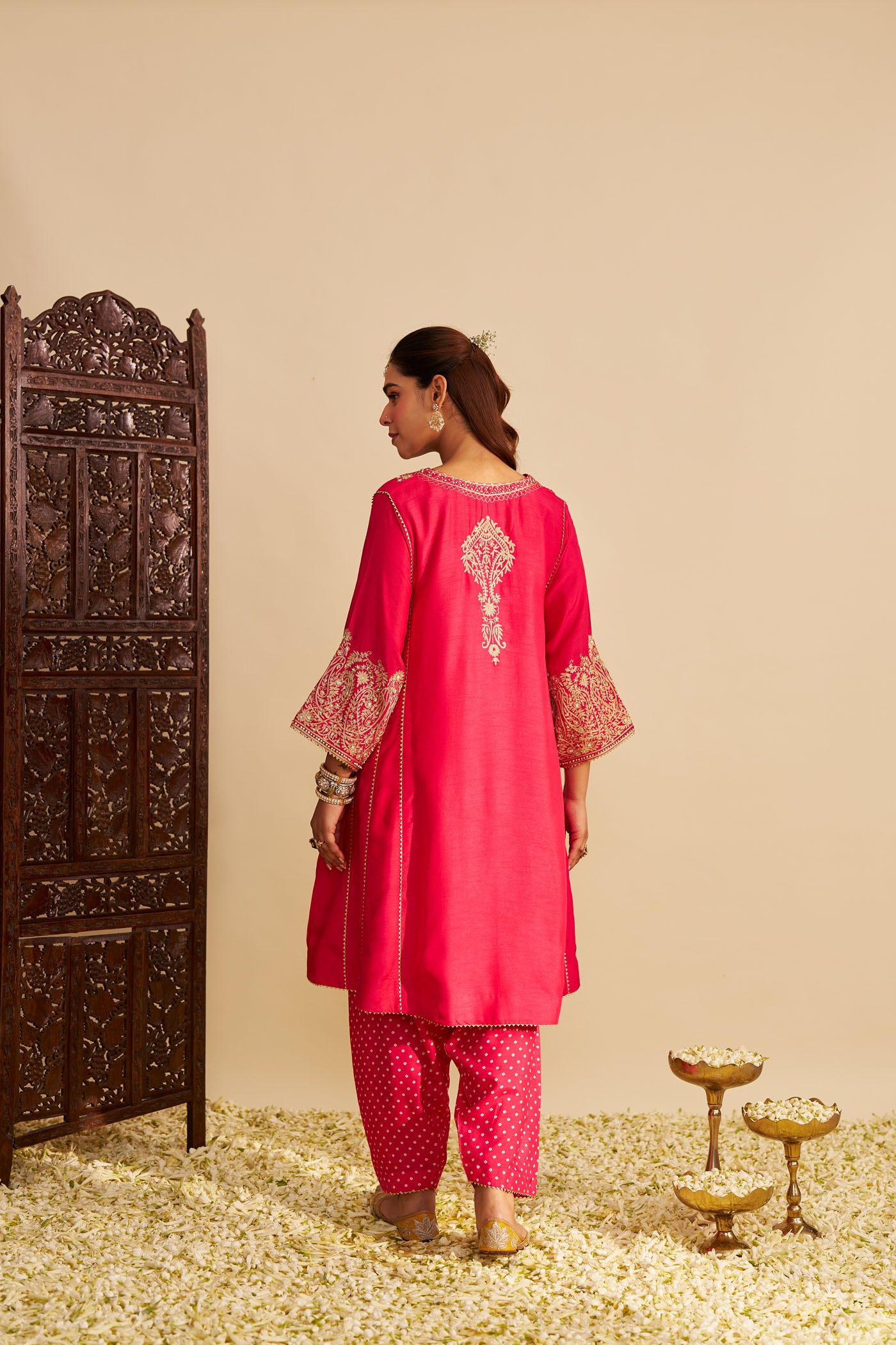 NIYAH - HOTPINK SHORT CHAUGA WITH SALWAR