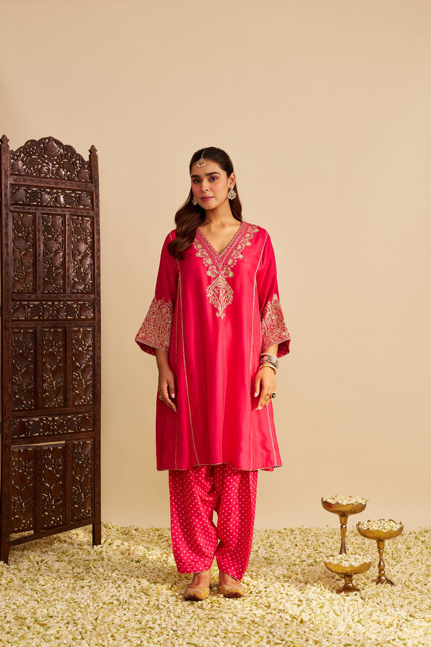 NIYAH - HOTPINK SHORT CHAUGA WITH SALWAR