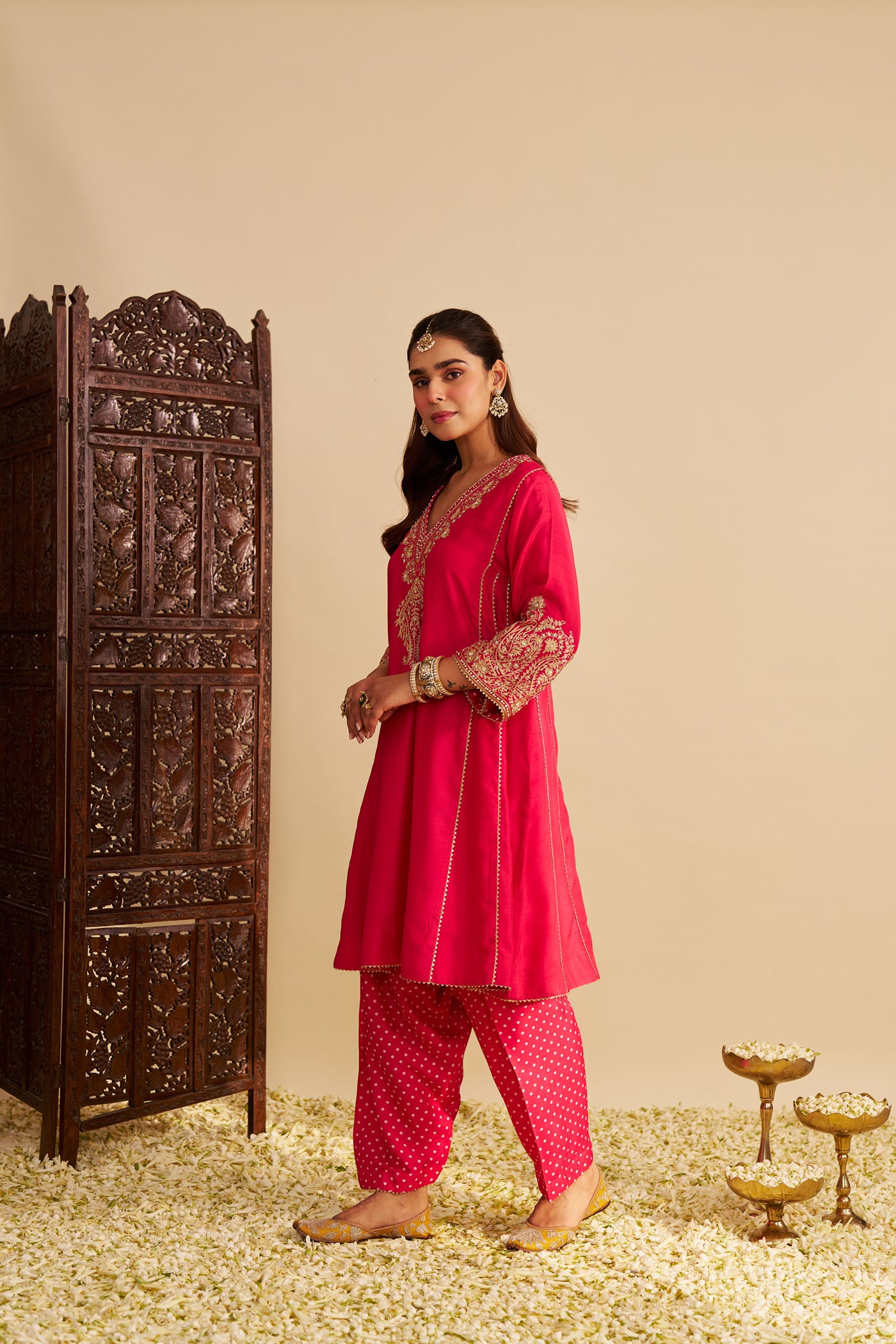 NIYAH - HOTPINK SHORT CHAUGA WITH SALWAR