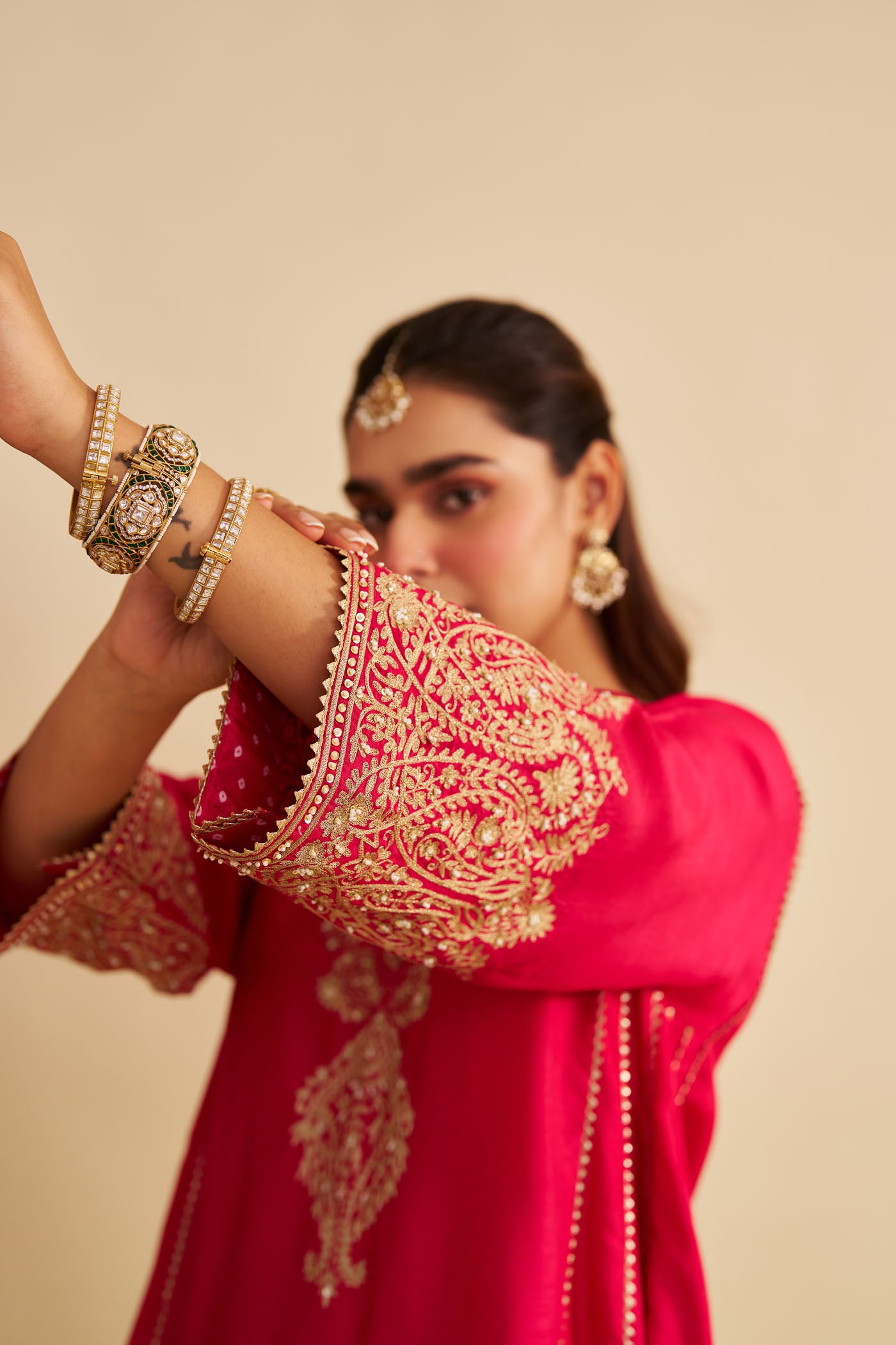 NIYAH - HOTPINK SHORT CHAUGA WITH SALWAR