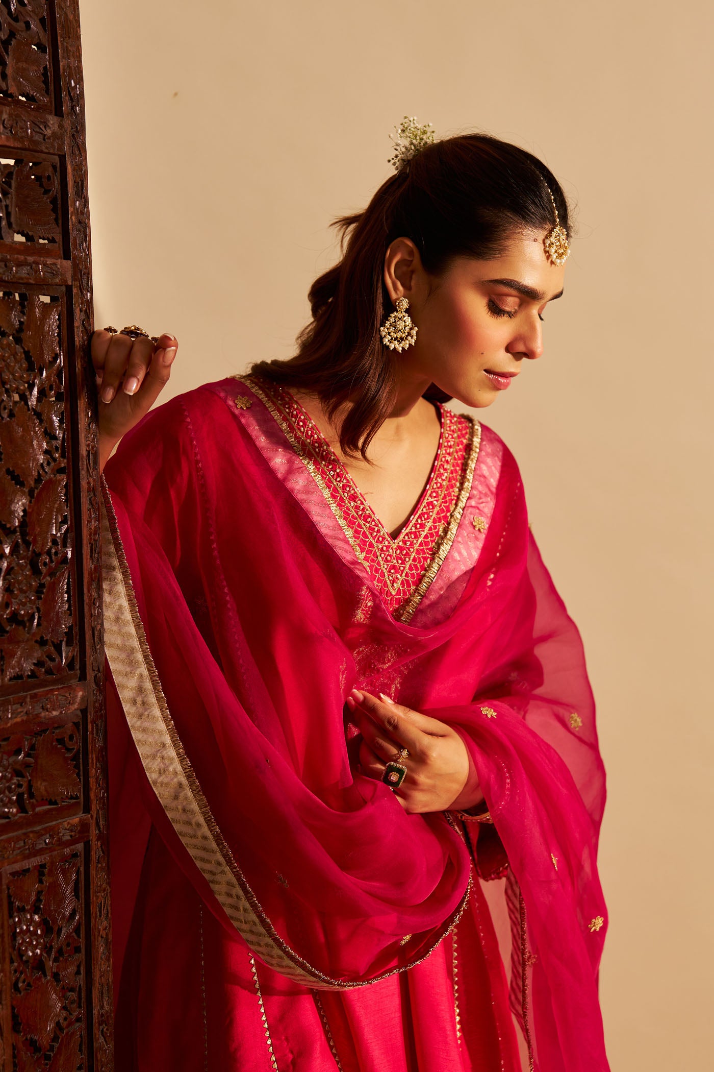 NIYAH - HOTPINK SHORT CHAUGA WITH SALWAR