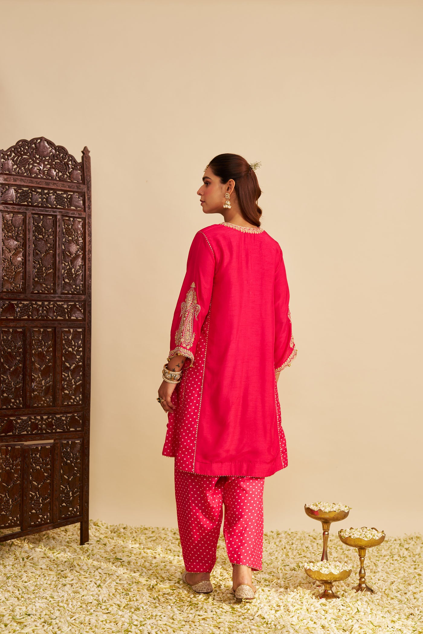 JERIAH - HOTPINK SHORT CHAUGA WITH SALWAR