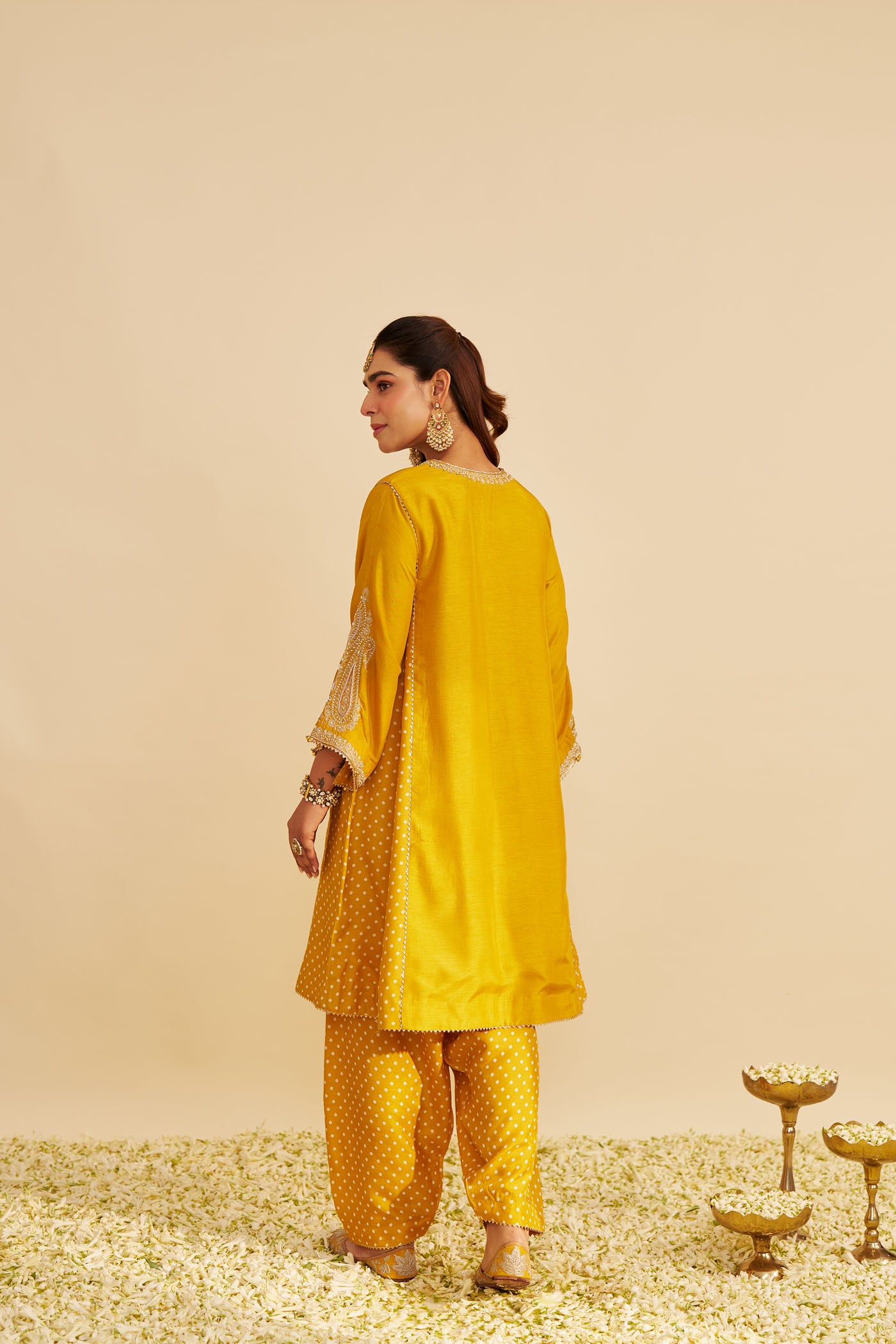JERIAH - MUSTARD SHORT CHAUGA WITH SALWAR