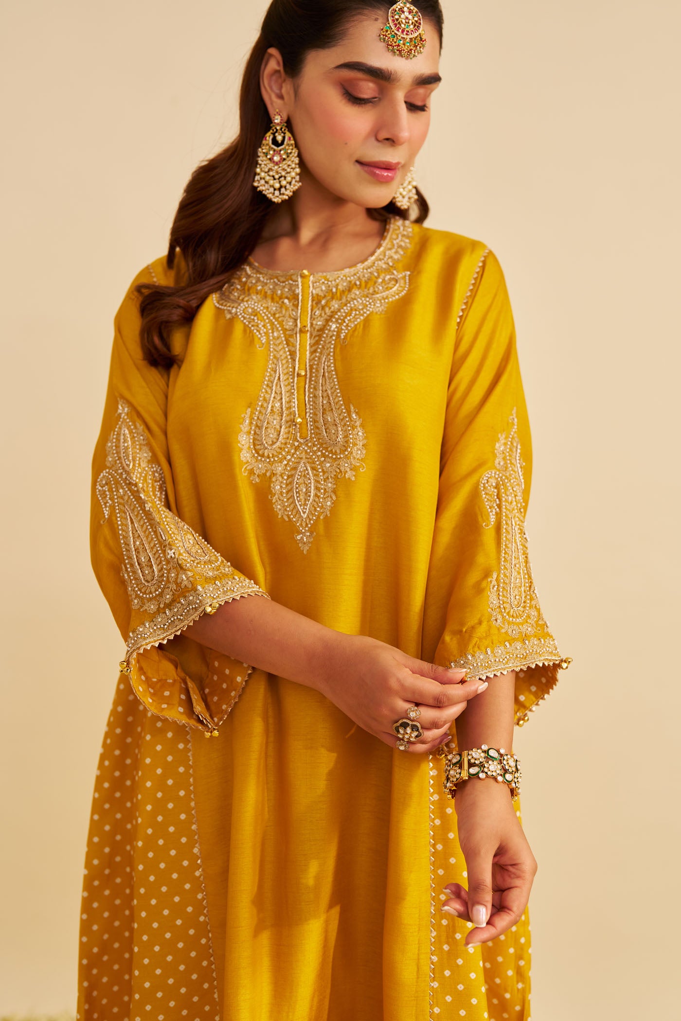 JERIAH - MUSTARD SHORT CHAUGA WITH SALWAR