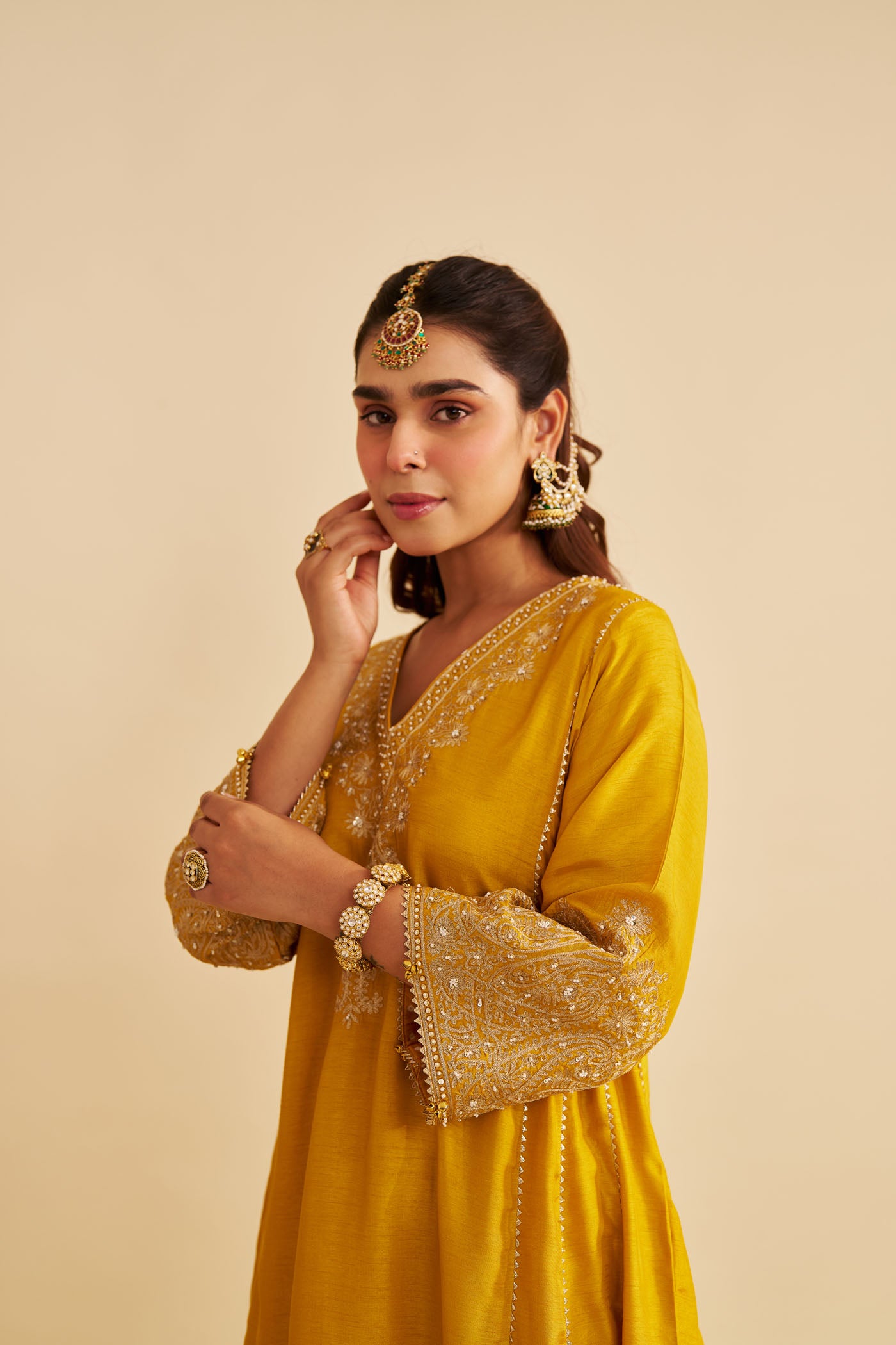 NIYAH - MUSTARD SHORT CHAUGA WITH SALWAR
