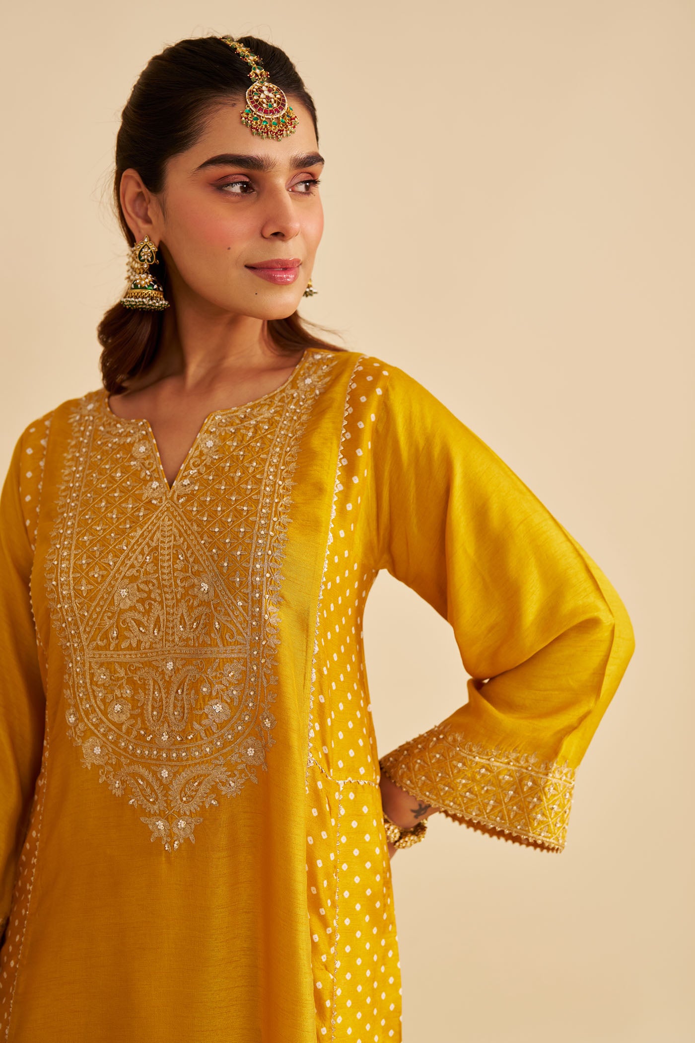 ESRA - MUSTARD LONG CHAUGA WITH SALWAR