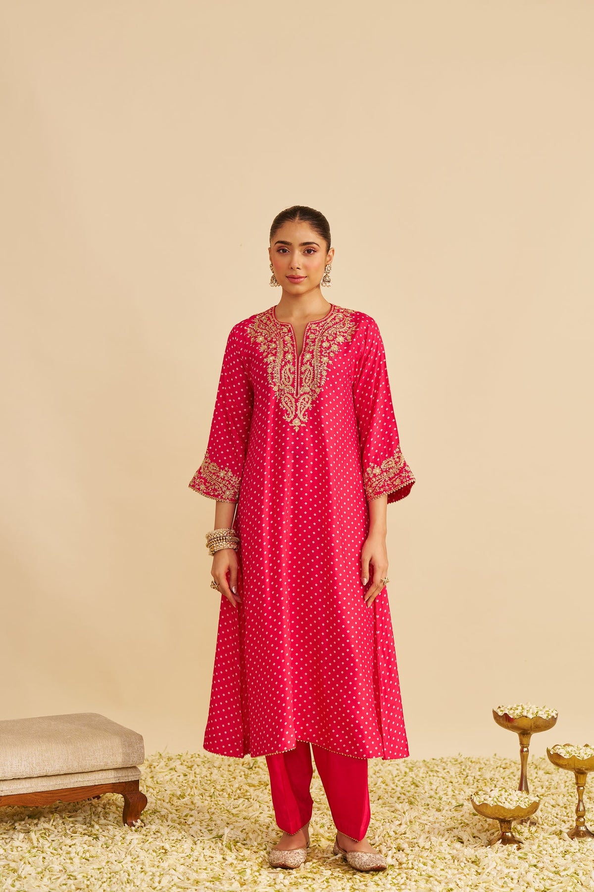SHEZIA - HOTPINK LONG CHAUGA WITH SALWAR (Lxrts)