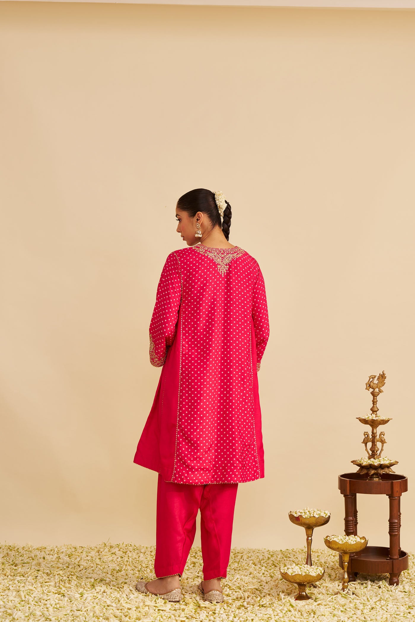 KAYRA - HOTPINK SHORT GATHERED CHAUGA WITH SALWAR