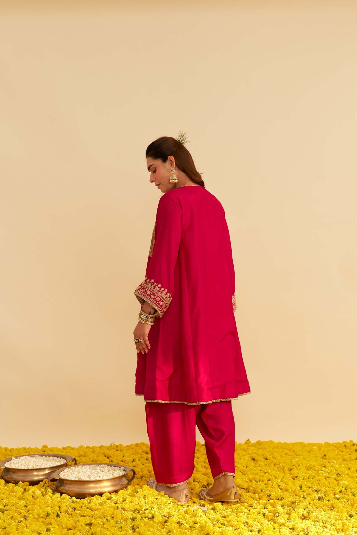 MEHZA - HOTPINK SHORT CHAUGA WITH SALWAR