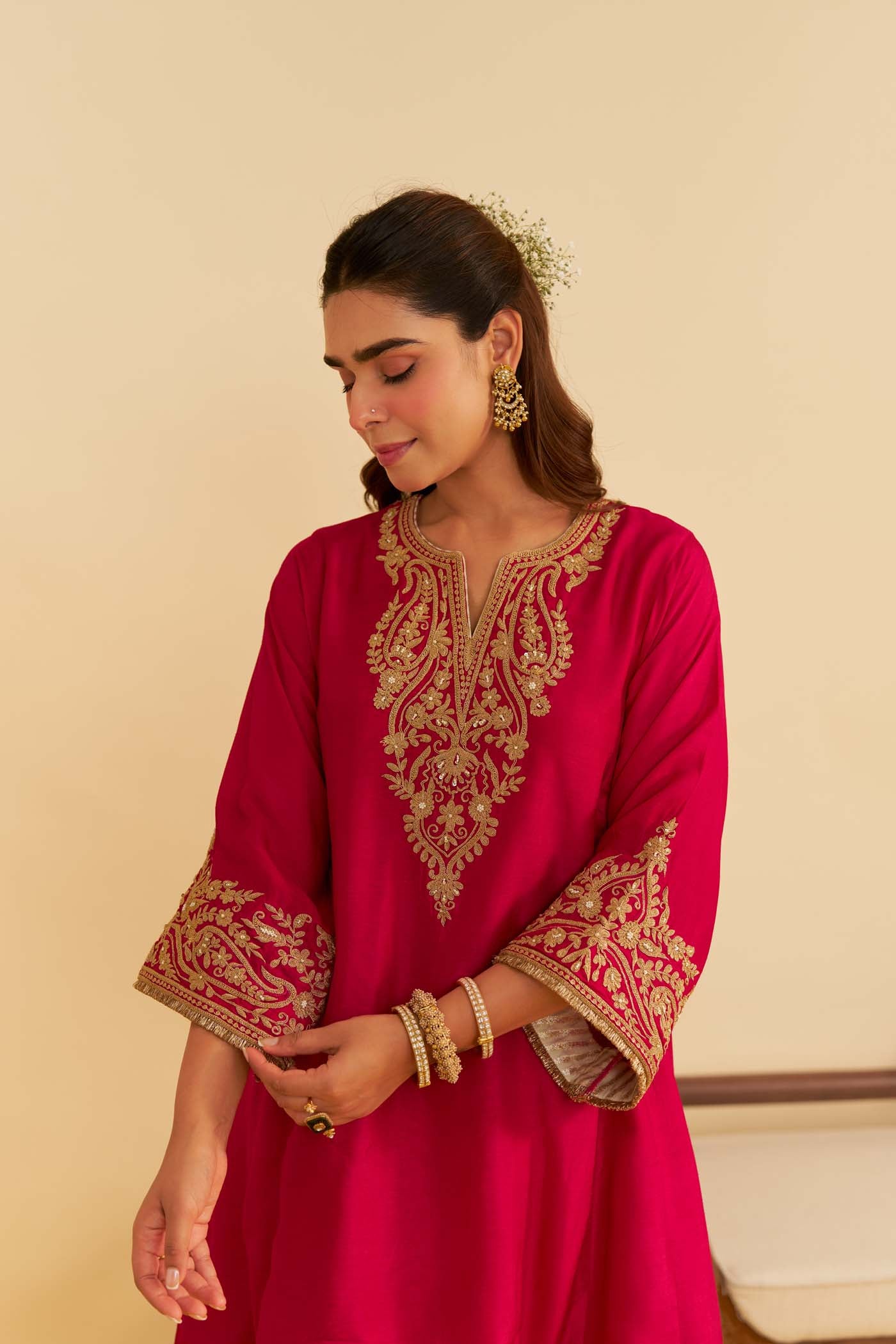 MARWA - HOTPINK SHORT CHAUGA WITH SALWAR
