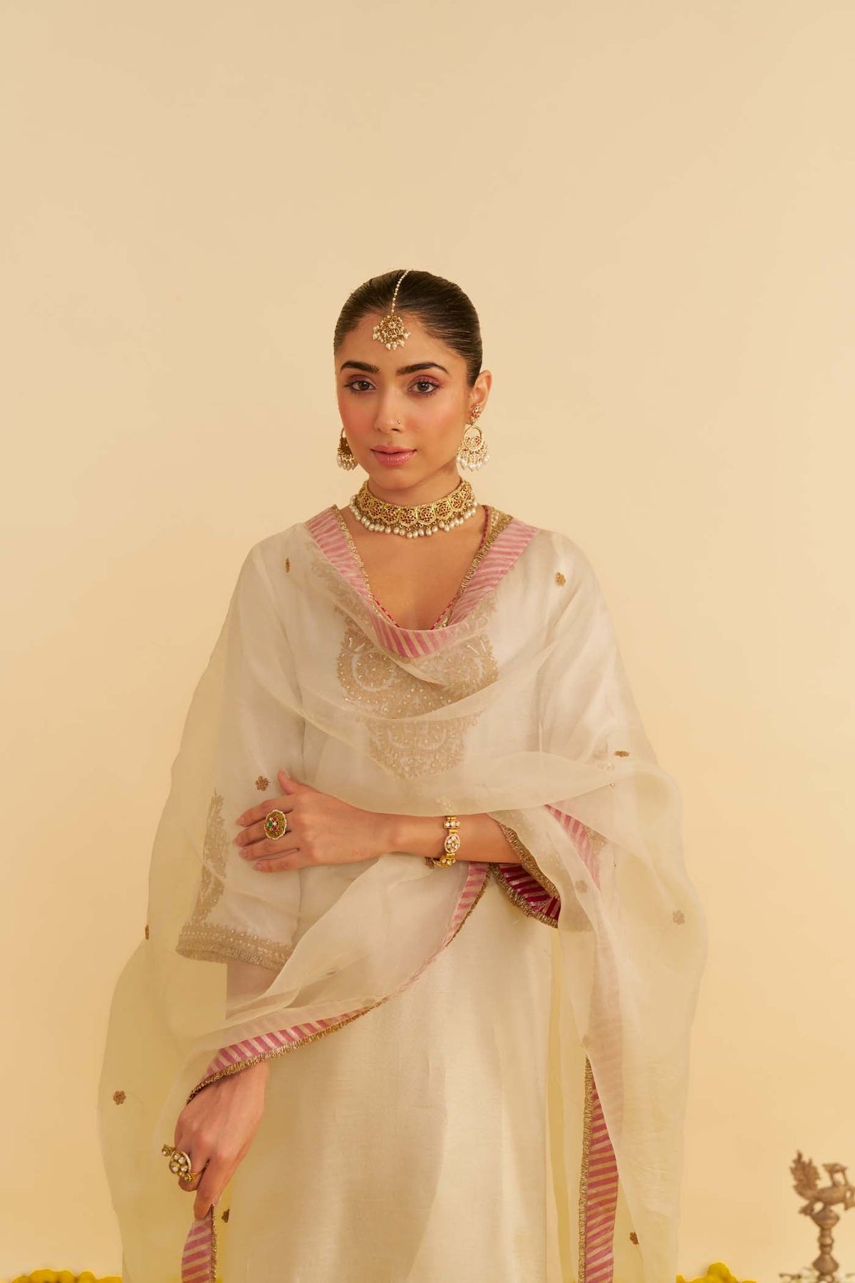 HAAYAT - DAISY IVORY LONG KAFTAN WITH SALWAR (Lxrts)