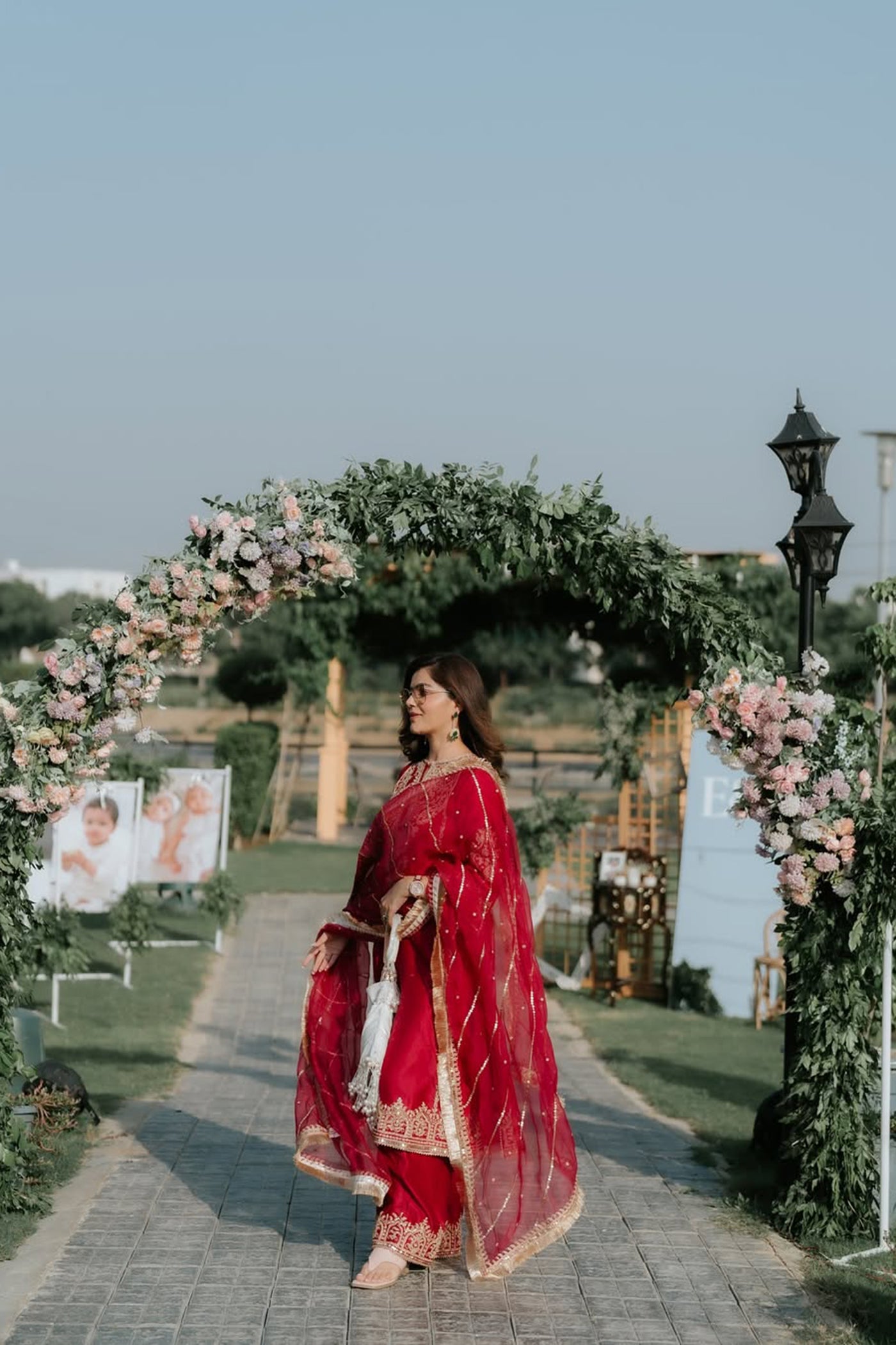 Rubina Dilaik In MAHIKA - HOTPINK LONG KURTA WITH PALAZZO AND DUPATTA