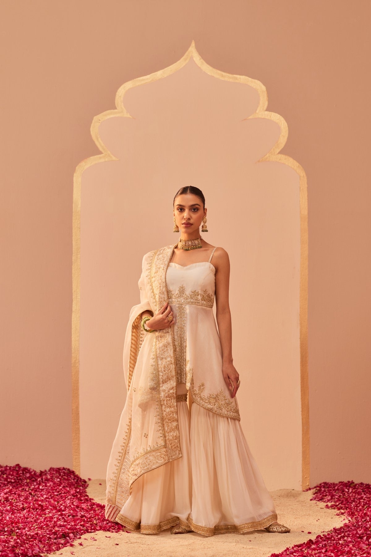 Tahira - Daisy Ivory Kurta Garara Set (LXRTS)