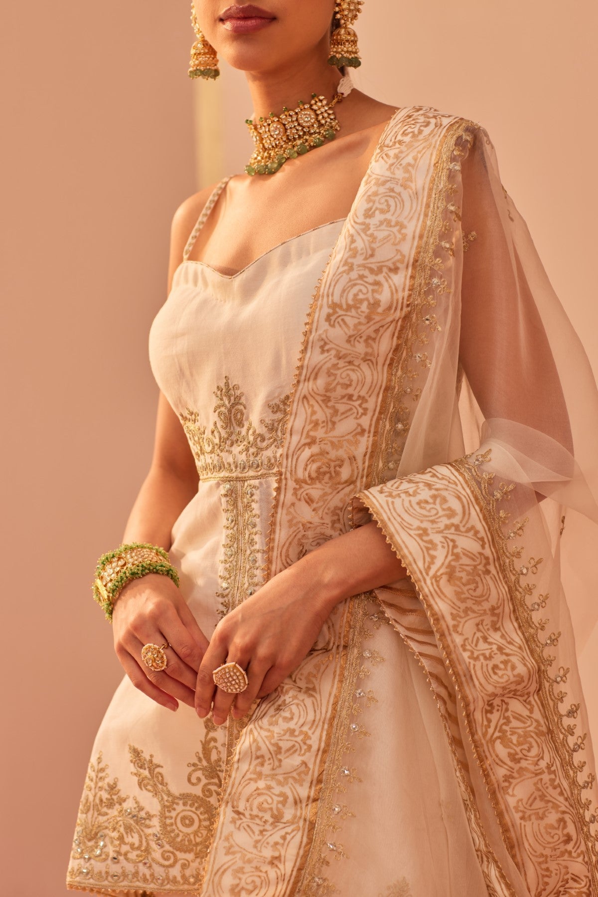 Tahira - Daisy Ivory Kurta Garara Set (LXRTS)