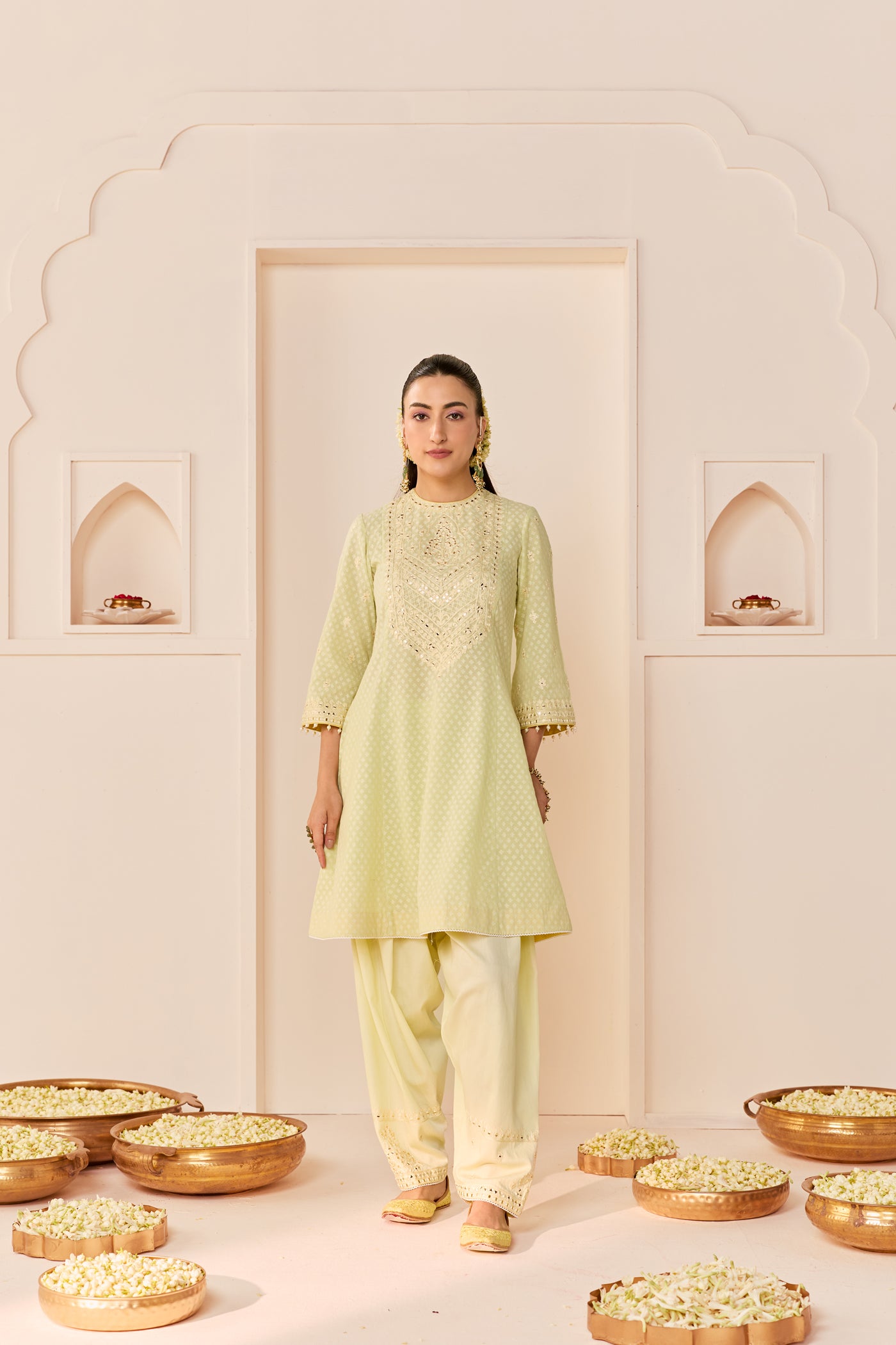 Nida - Mint Green Short Choga With Farshi Salwar (LXRTS)